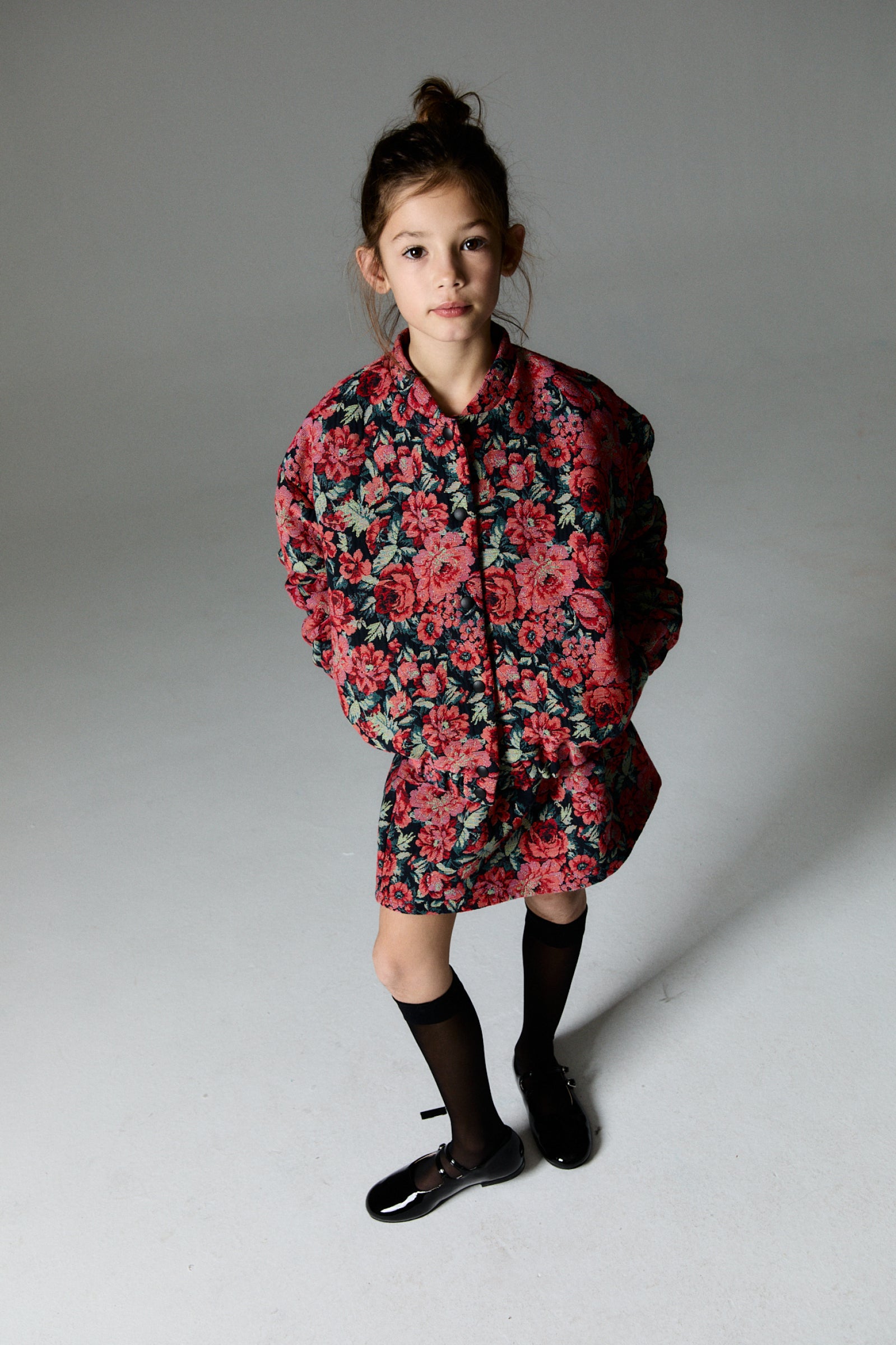 Girls Red Flower Jacket