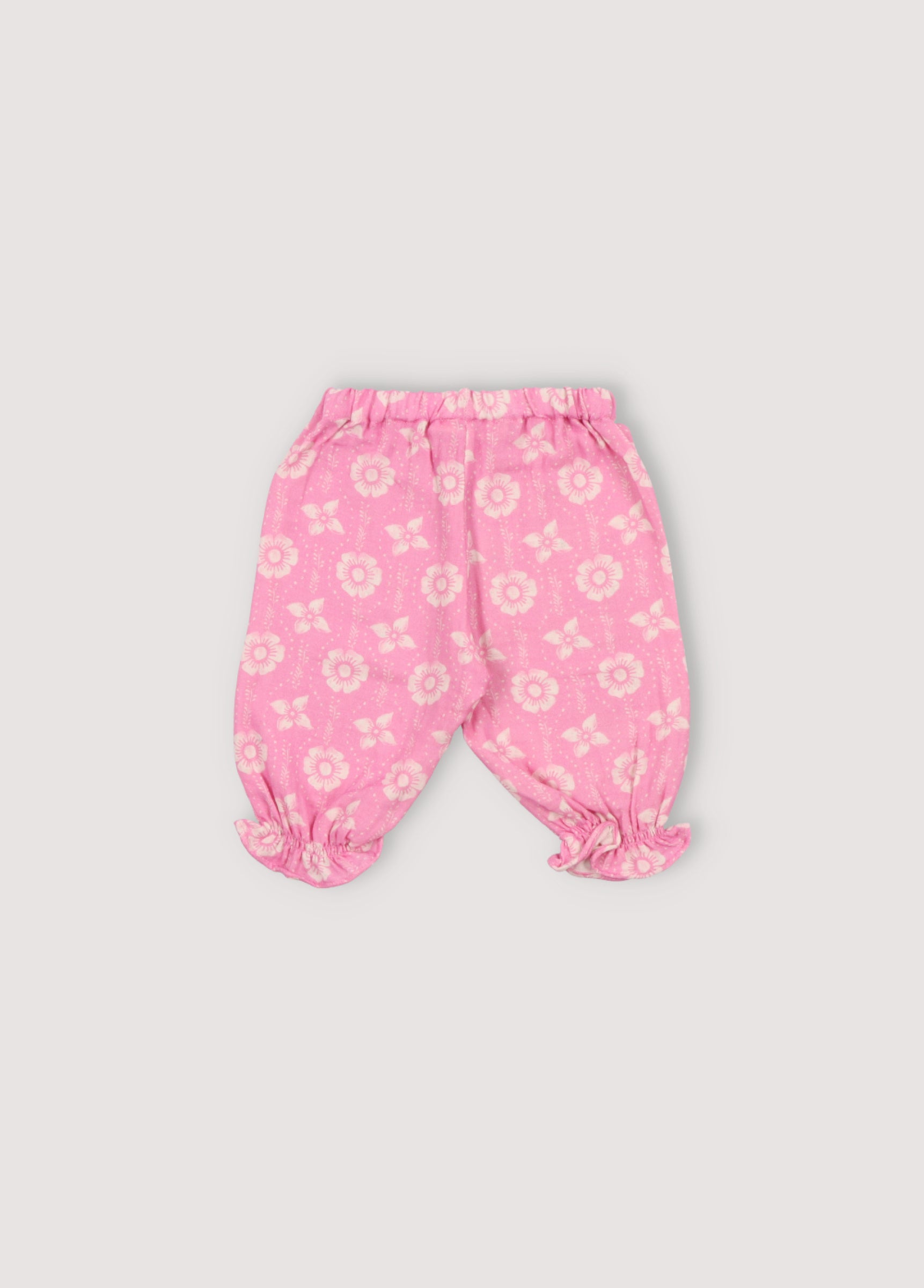 Baby Girls Pink Cotton Trousers