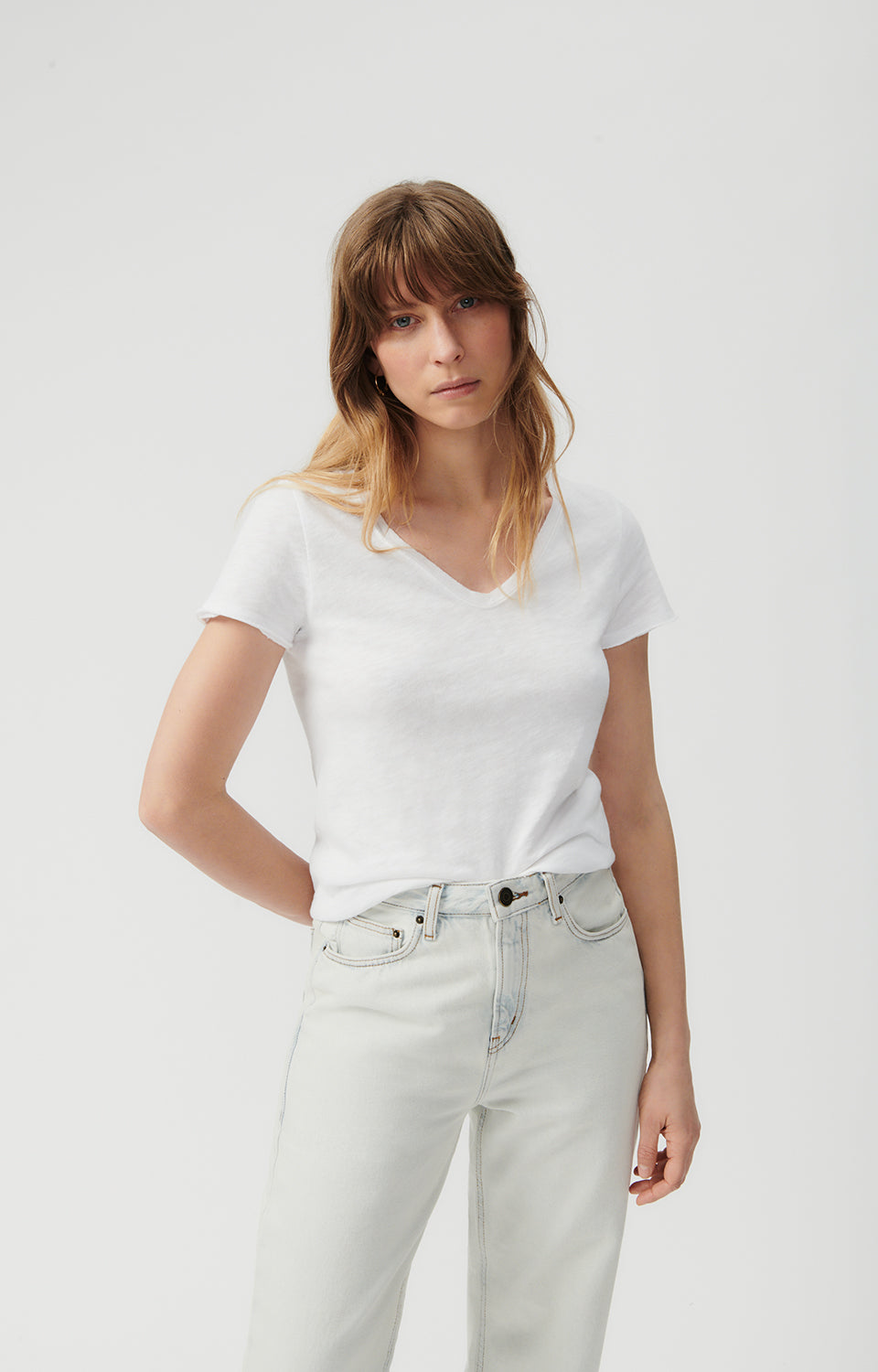 Women White Cotton T-Shirt