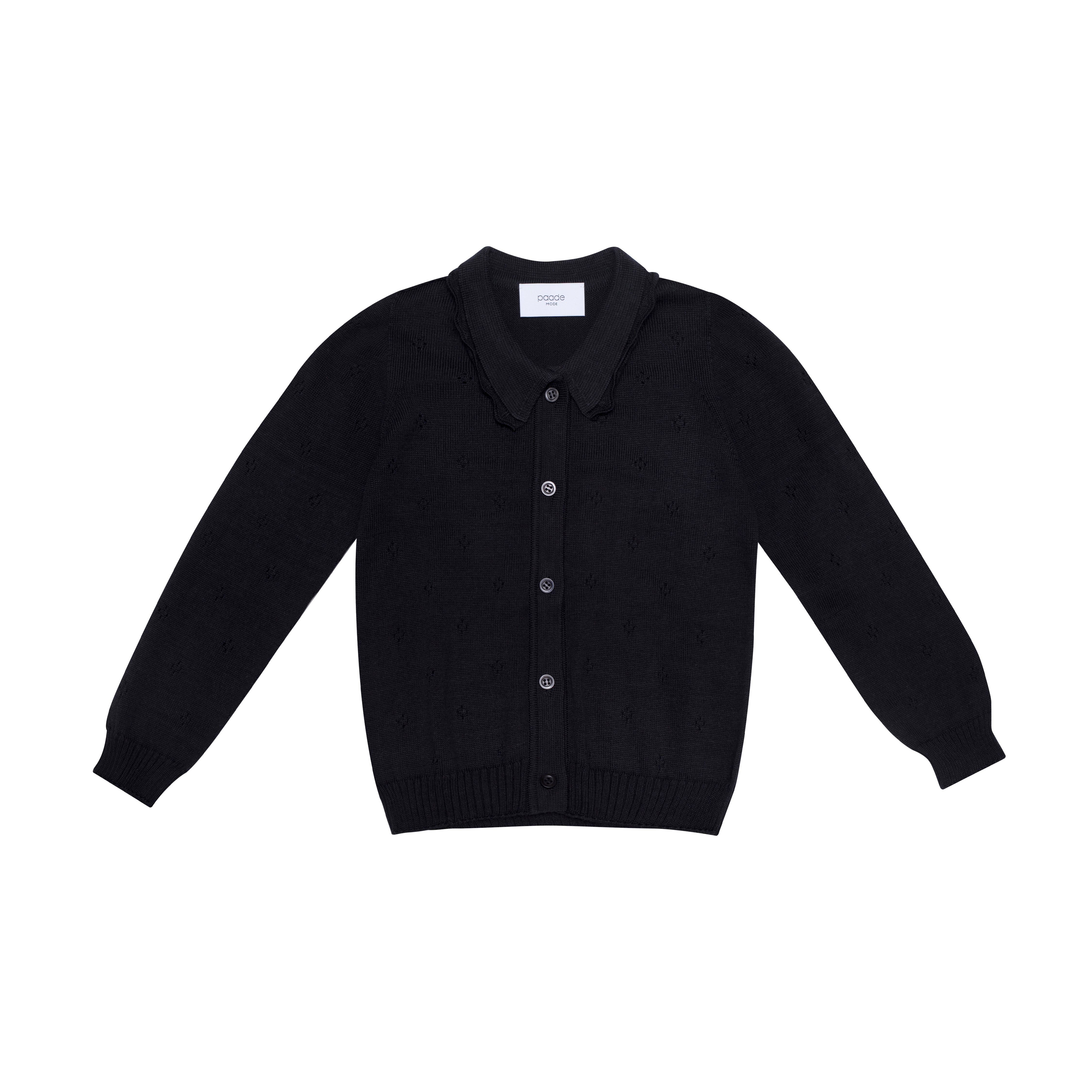 Boys & Girls Black Cotton Cardigan