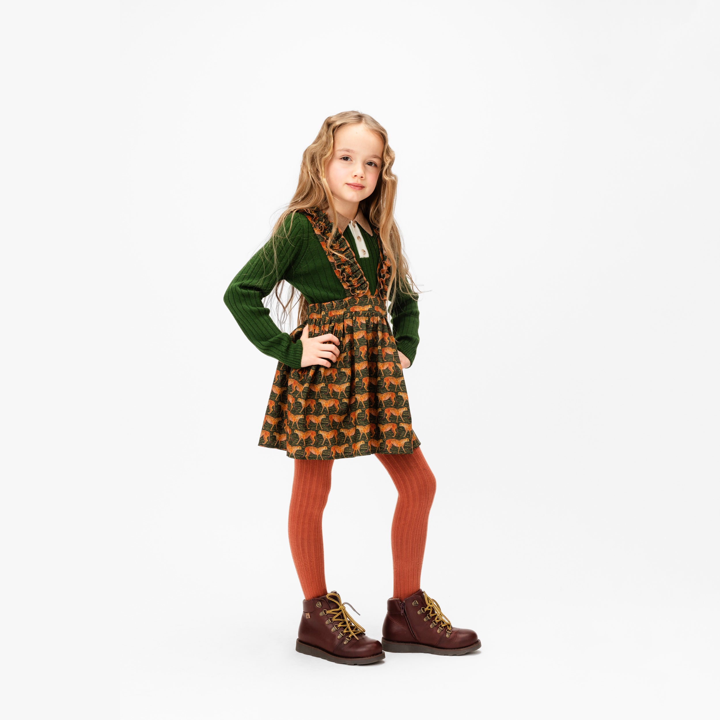 Boys & Girls Green Wool Polo Shirt