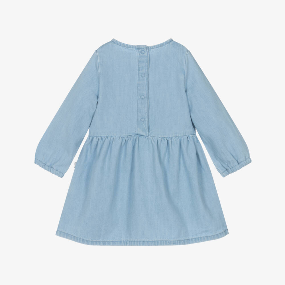 Baby Girls Light Blue Flower Denim Dress