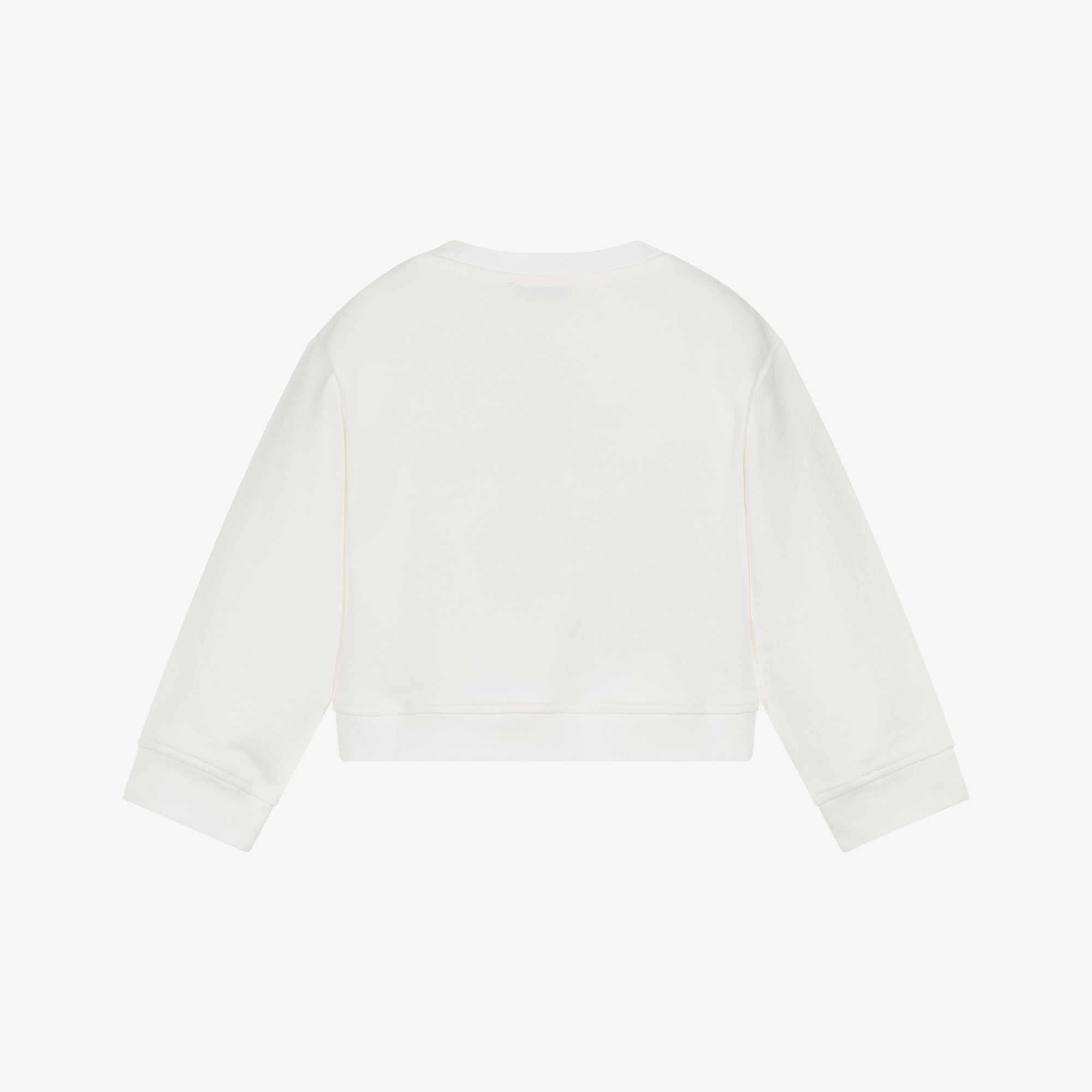 Girls White Embroidered Cotton Sweatshirt
