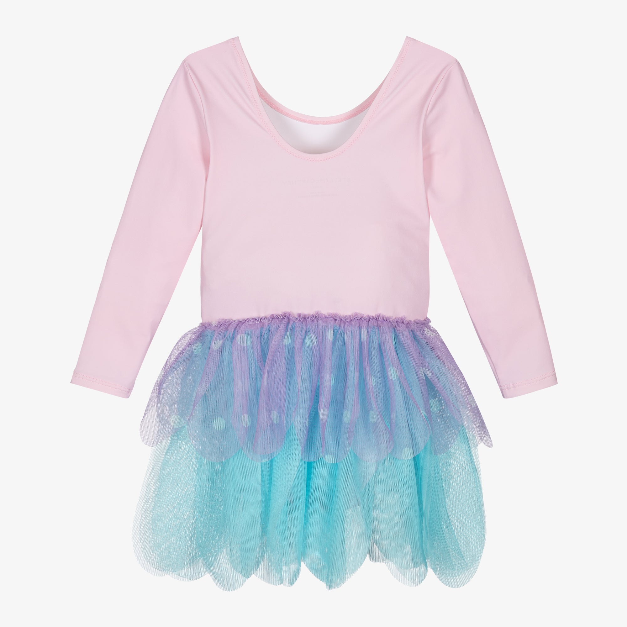 Girls Pale Pink Butterfly Printed Dress