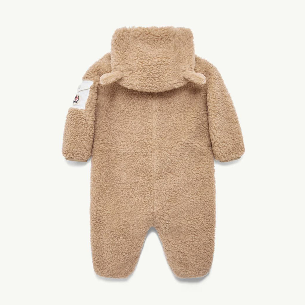 Baby Boys & Girls Brown Fleece Babysuit