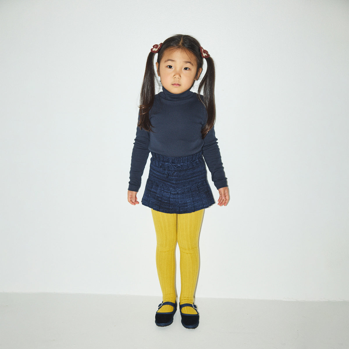 Girls Navy Wool Skirt