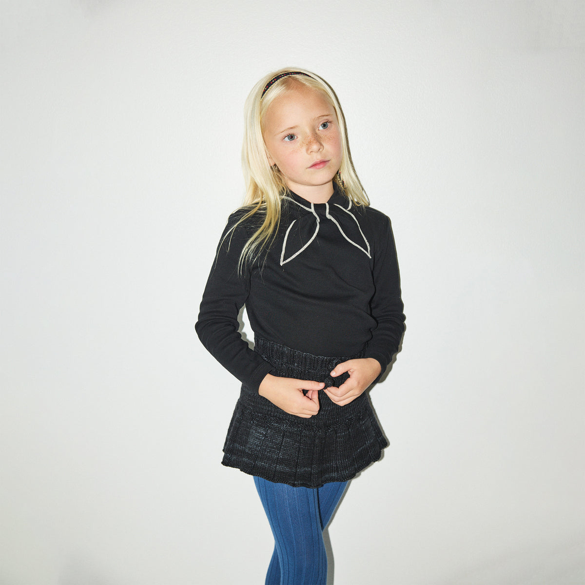 Girls Black Wool Skirt