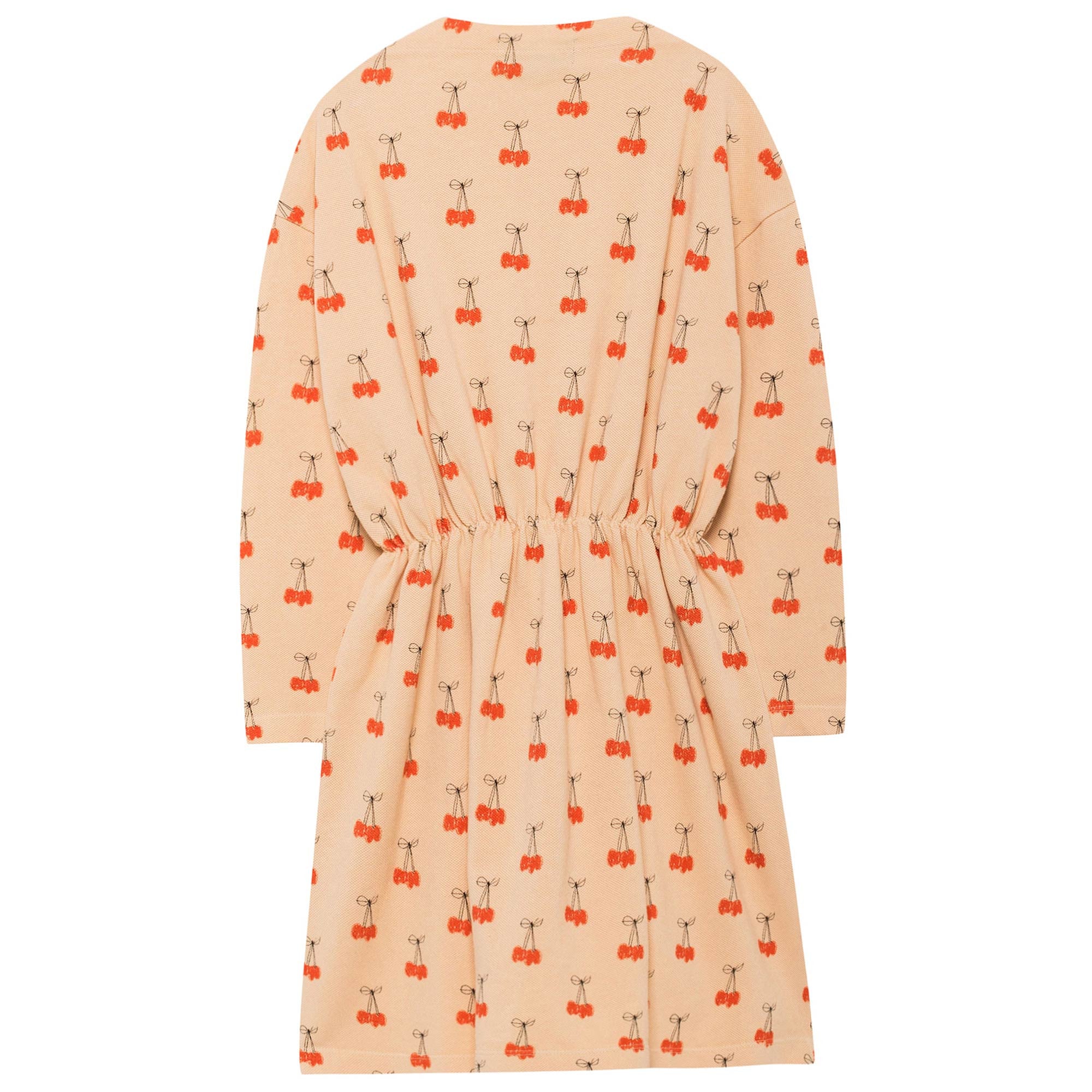 Girls Cream Cherries Printed Dress