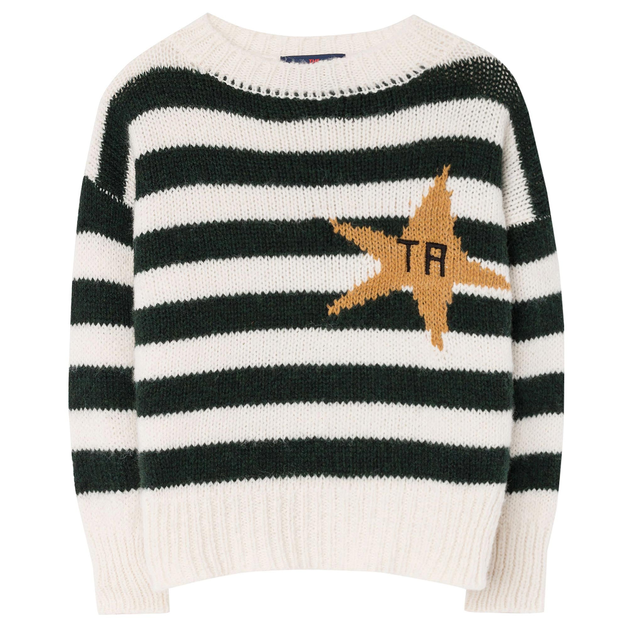 Boys & Girls Green Striped Sweater