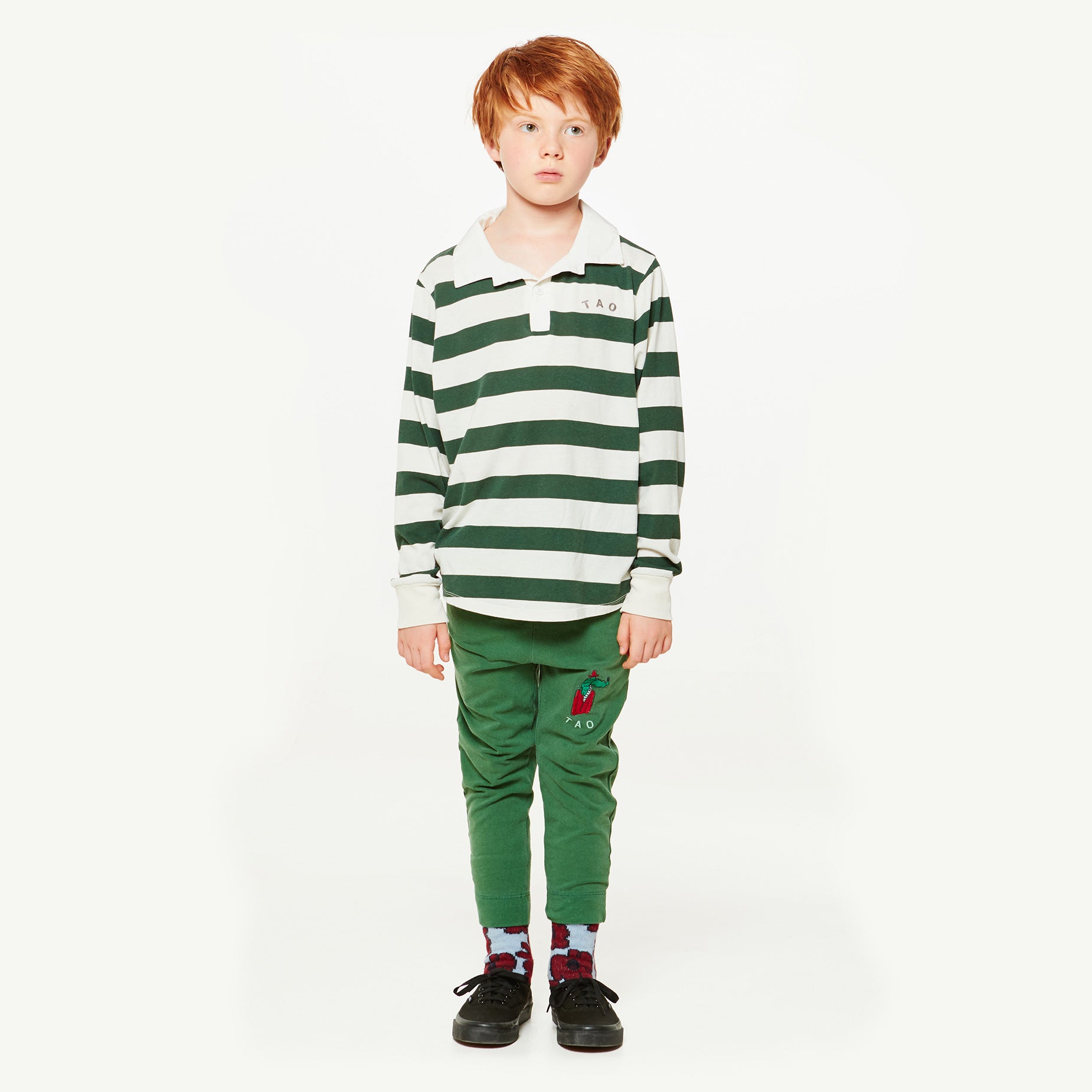 Boys & Girls Green White Bomar Cotton Trousers