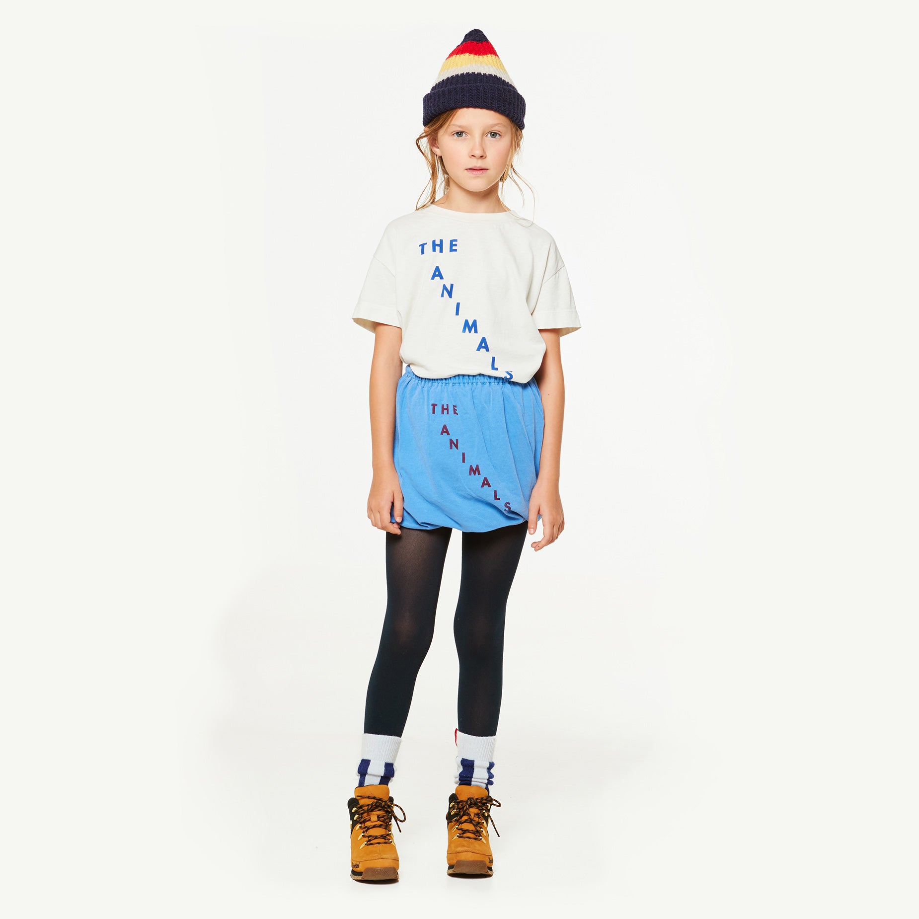 Girls & Boys White Blue Cotton T-shirt
