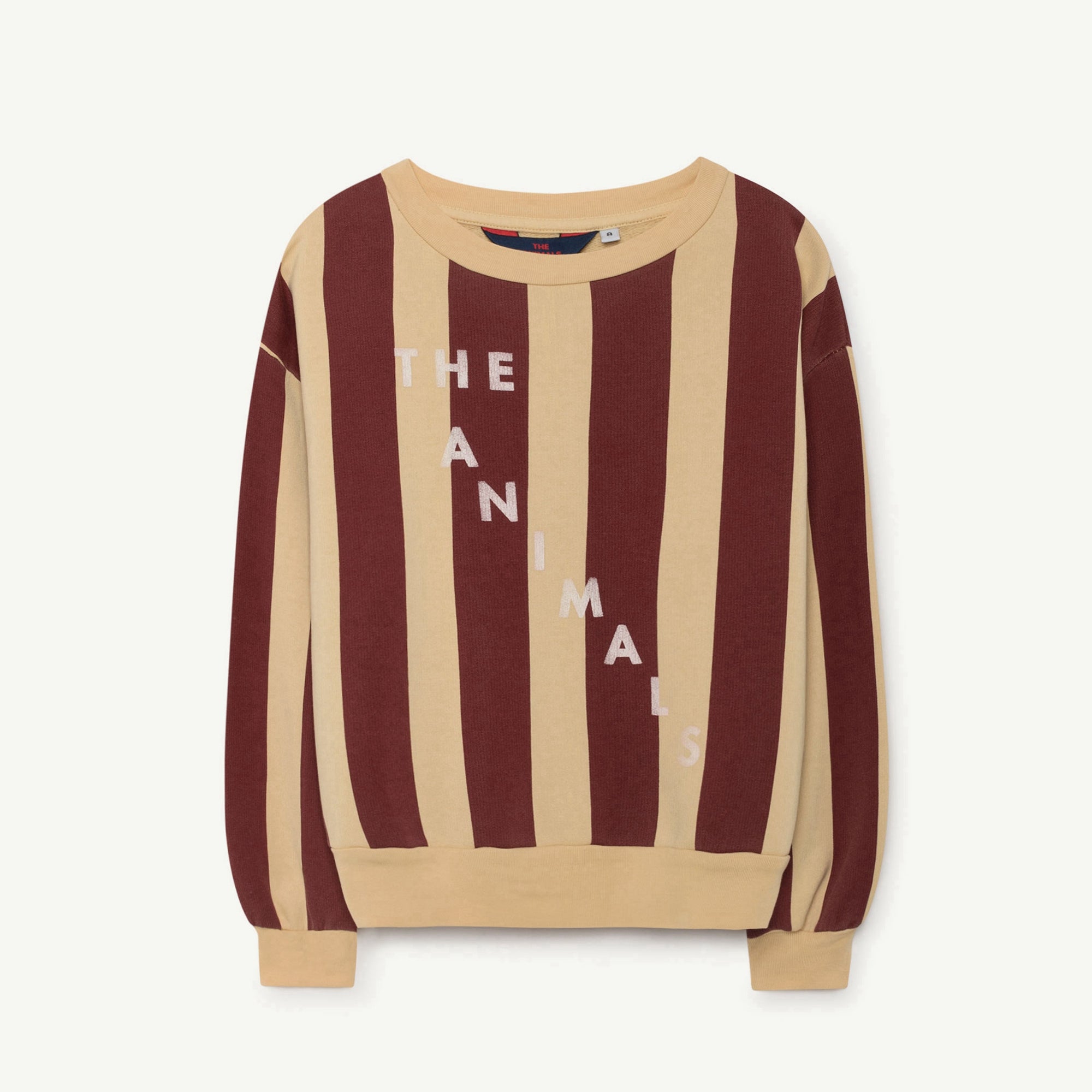 Boys & Girls Yellow Maroon Striped Cotton Sweatshirt