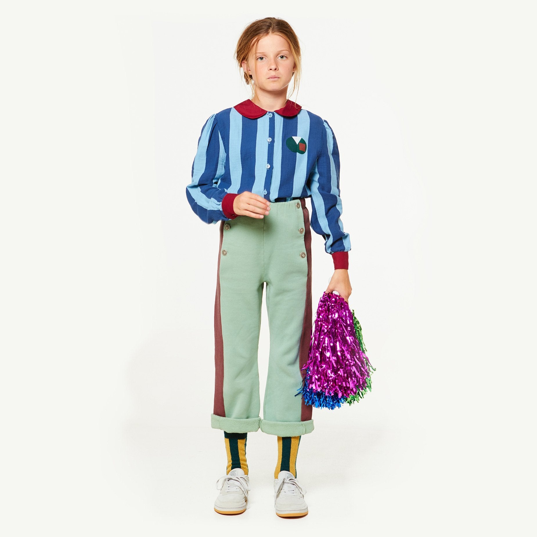 Girls & Boys Blue Striped Cotton Shirt
