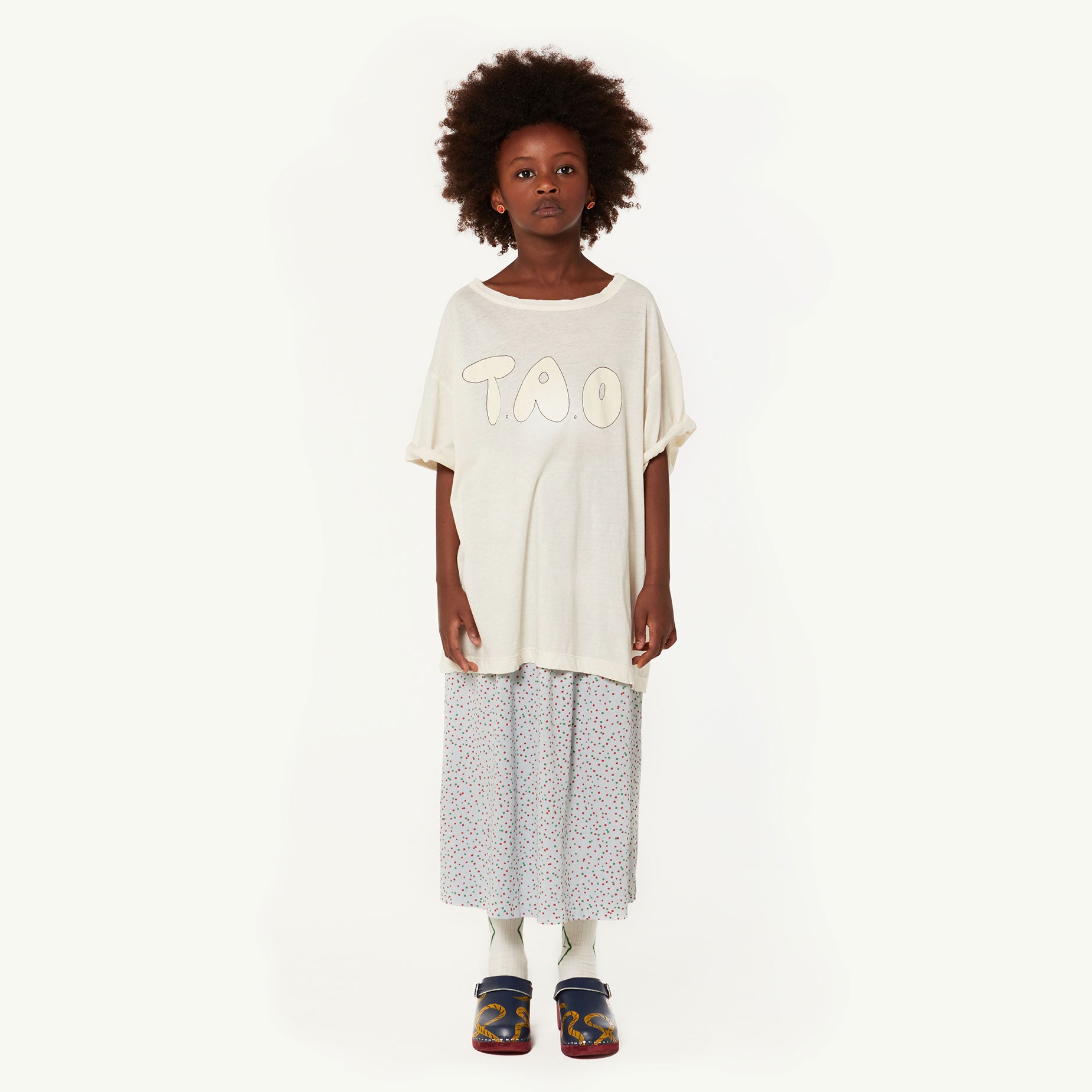 Girls White Cotton T-shirt