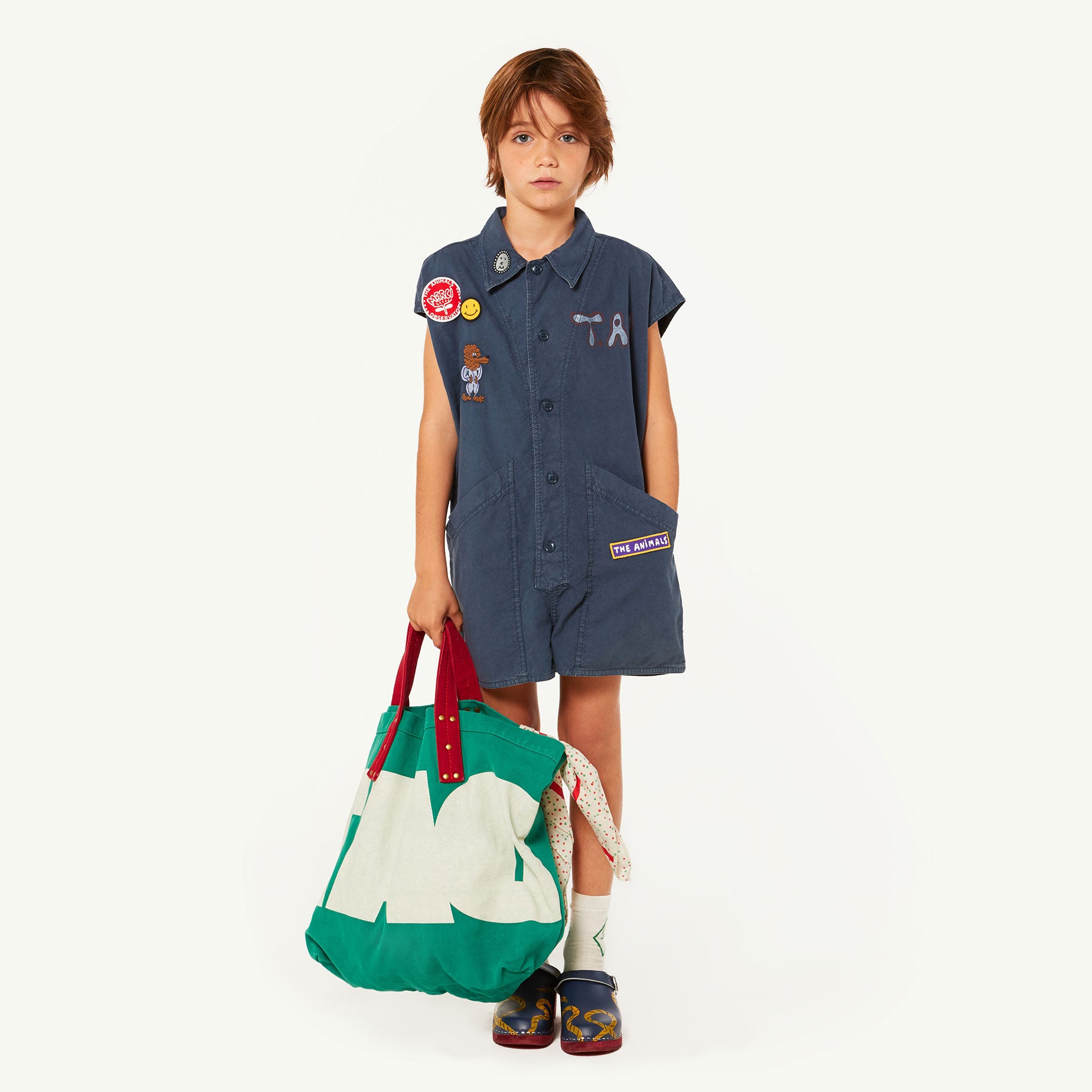 Boys & Girls Blue Dog Cotton Jumpsuit