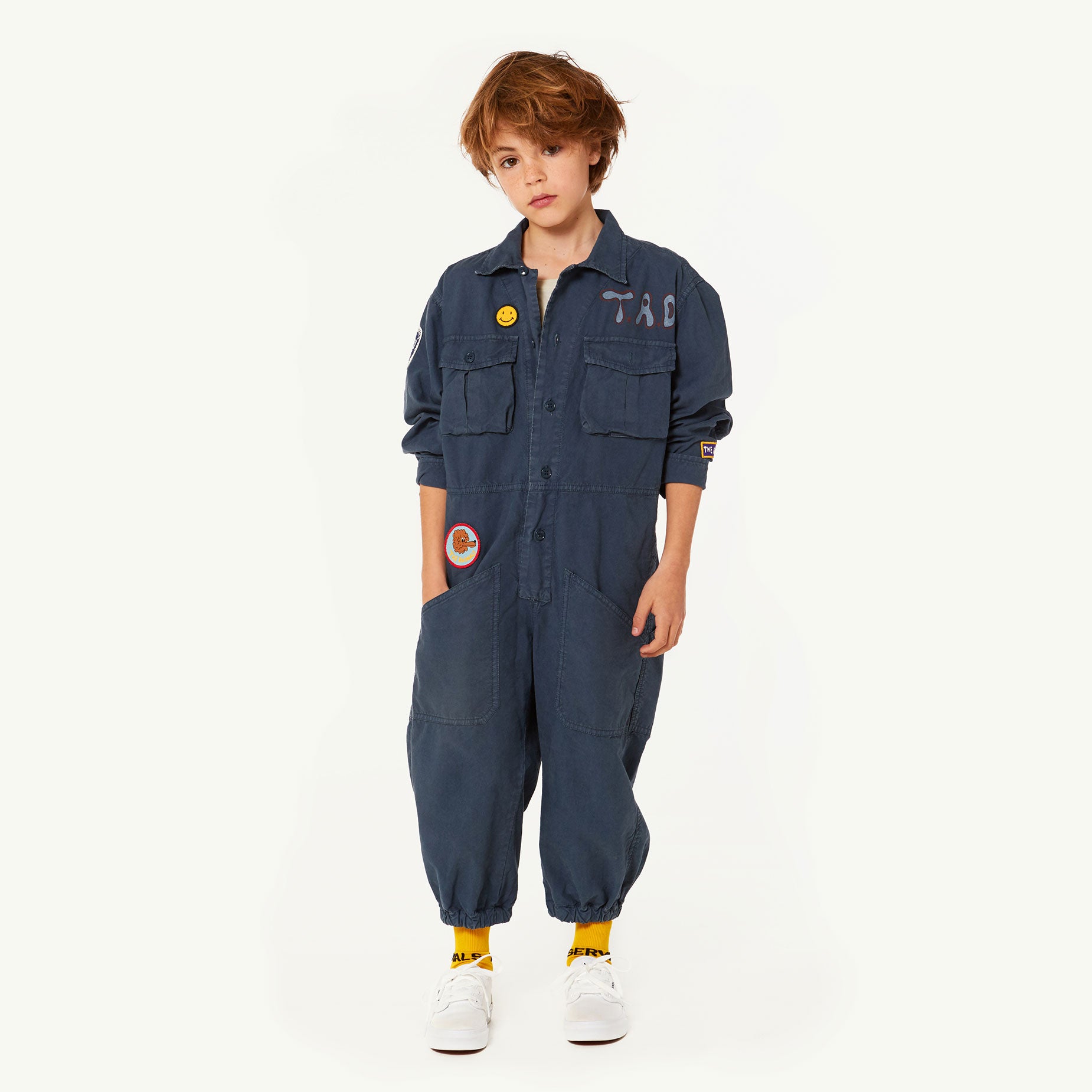 Boys & Girls Blue Cotton Jumpsuit