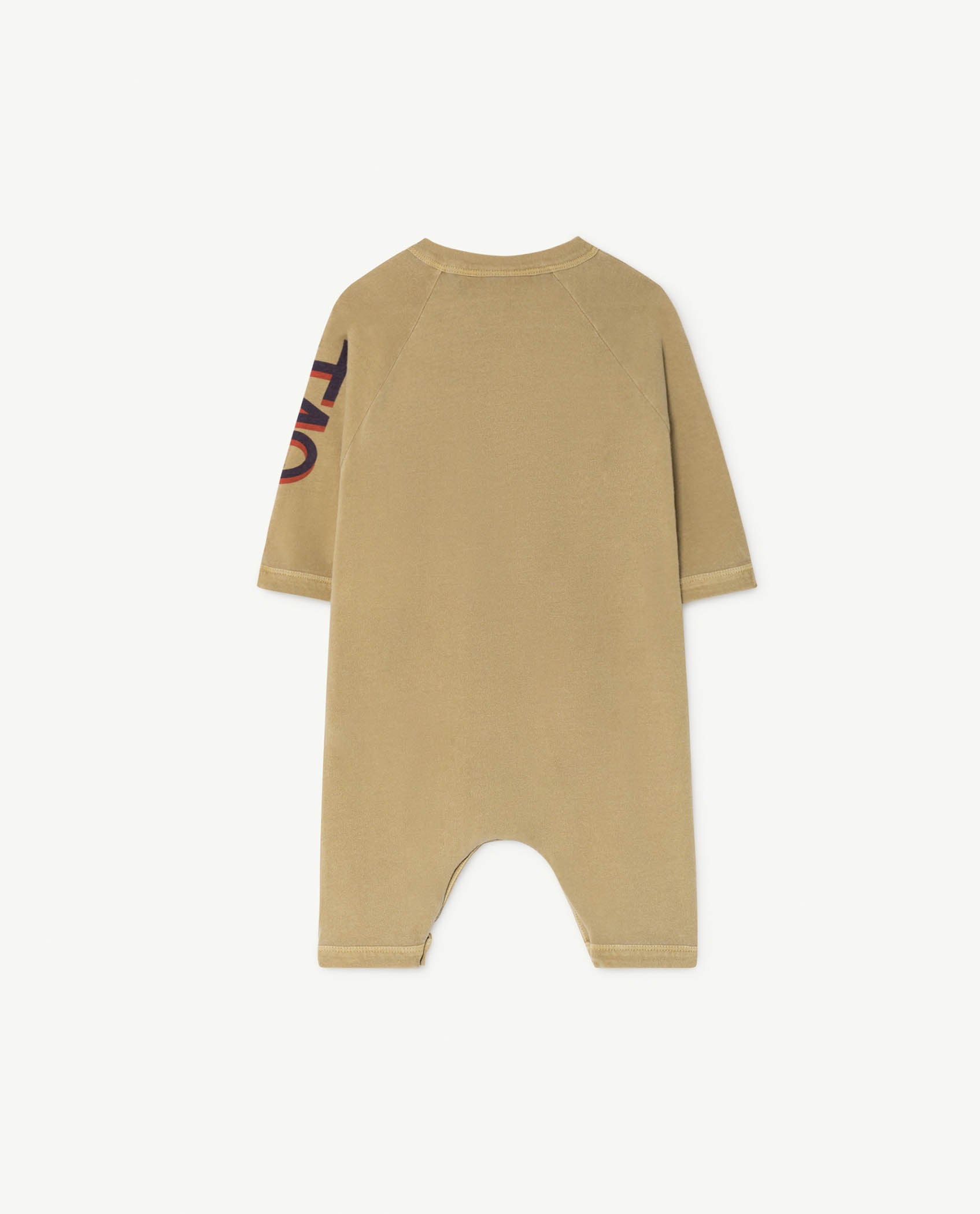 Baby Boys & Girls Khaki Printed Cotton Babysuit