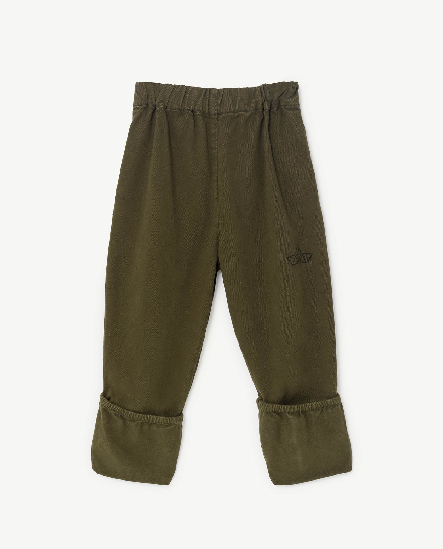 Boys & Girls Green Logo Cotton Trousers
