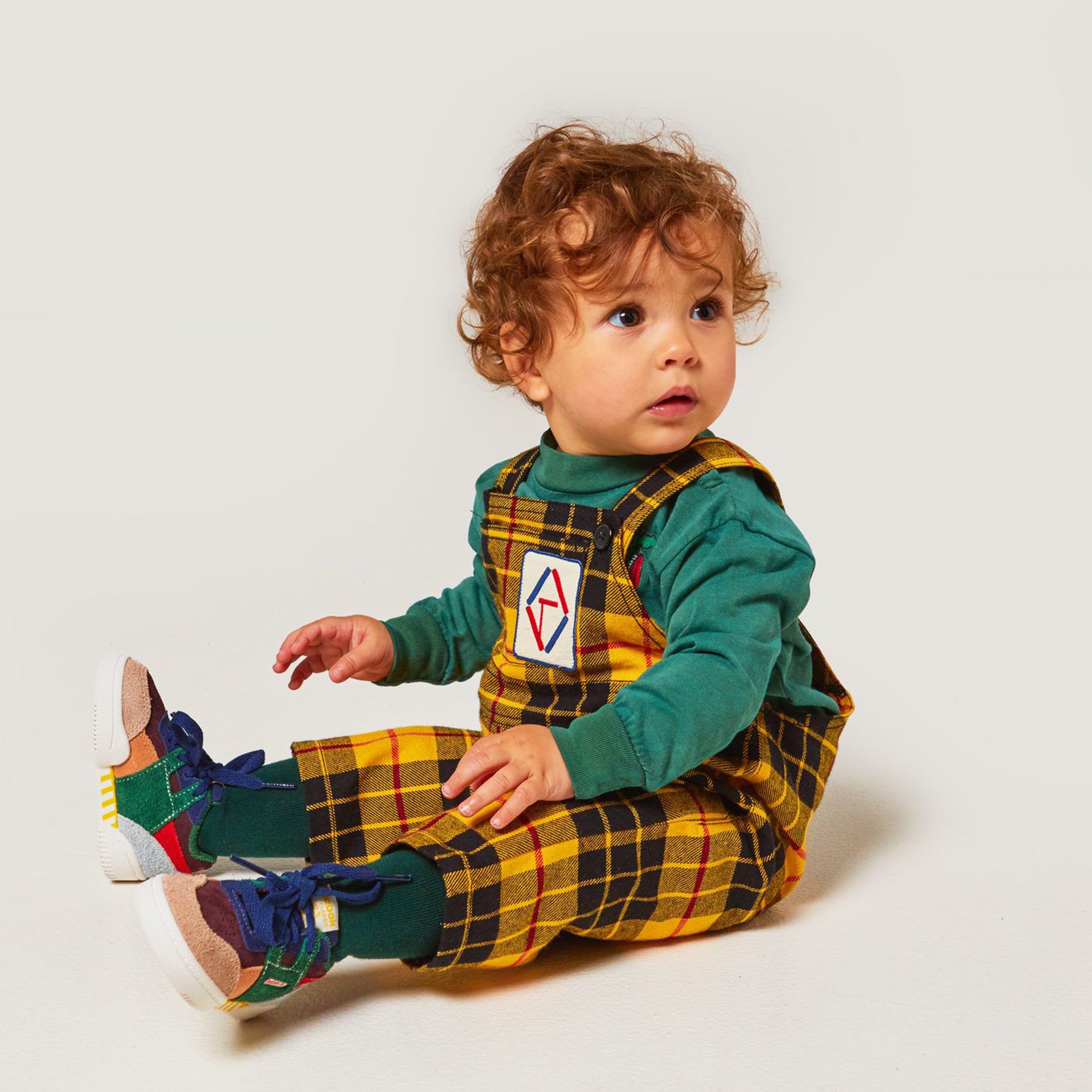 Baby Mulitcolor Cow Leather & Textile Sneakers