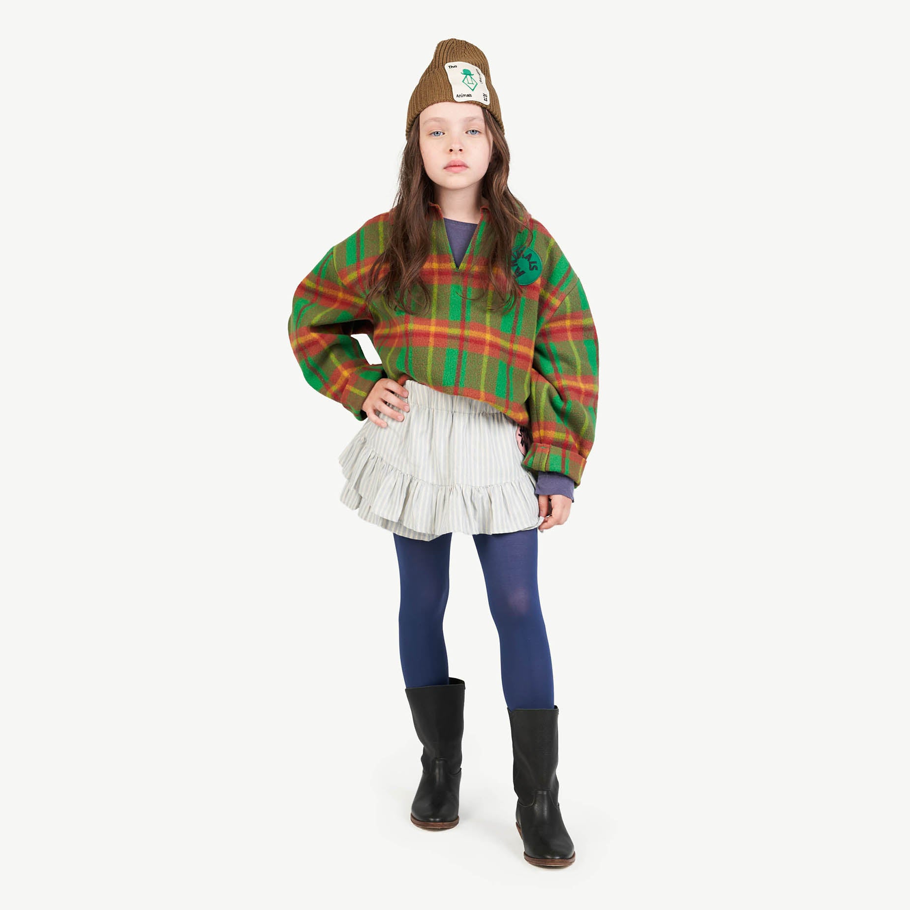 Boys & Girls Dark Green Cotton Hat