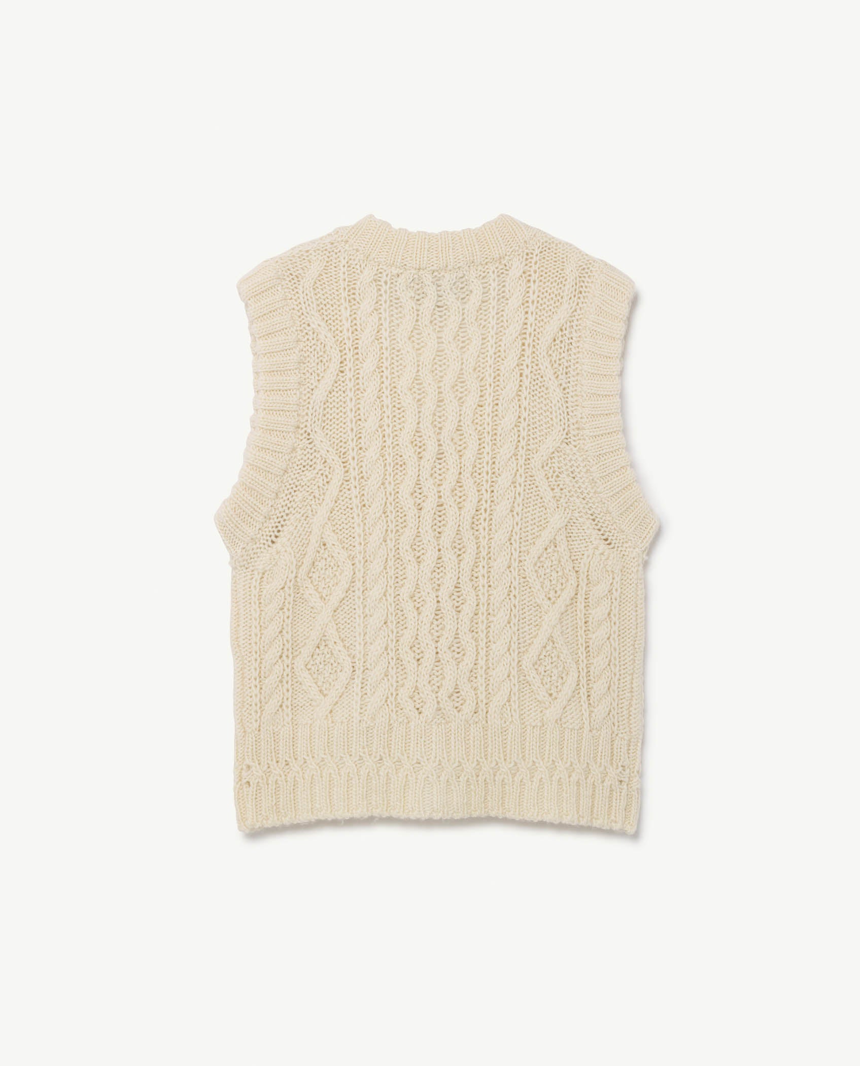 Boys & Girls White Button Wool Vest