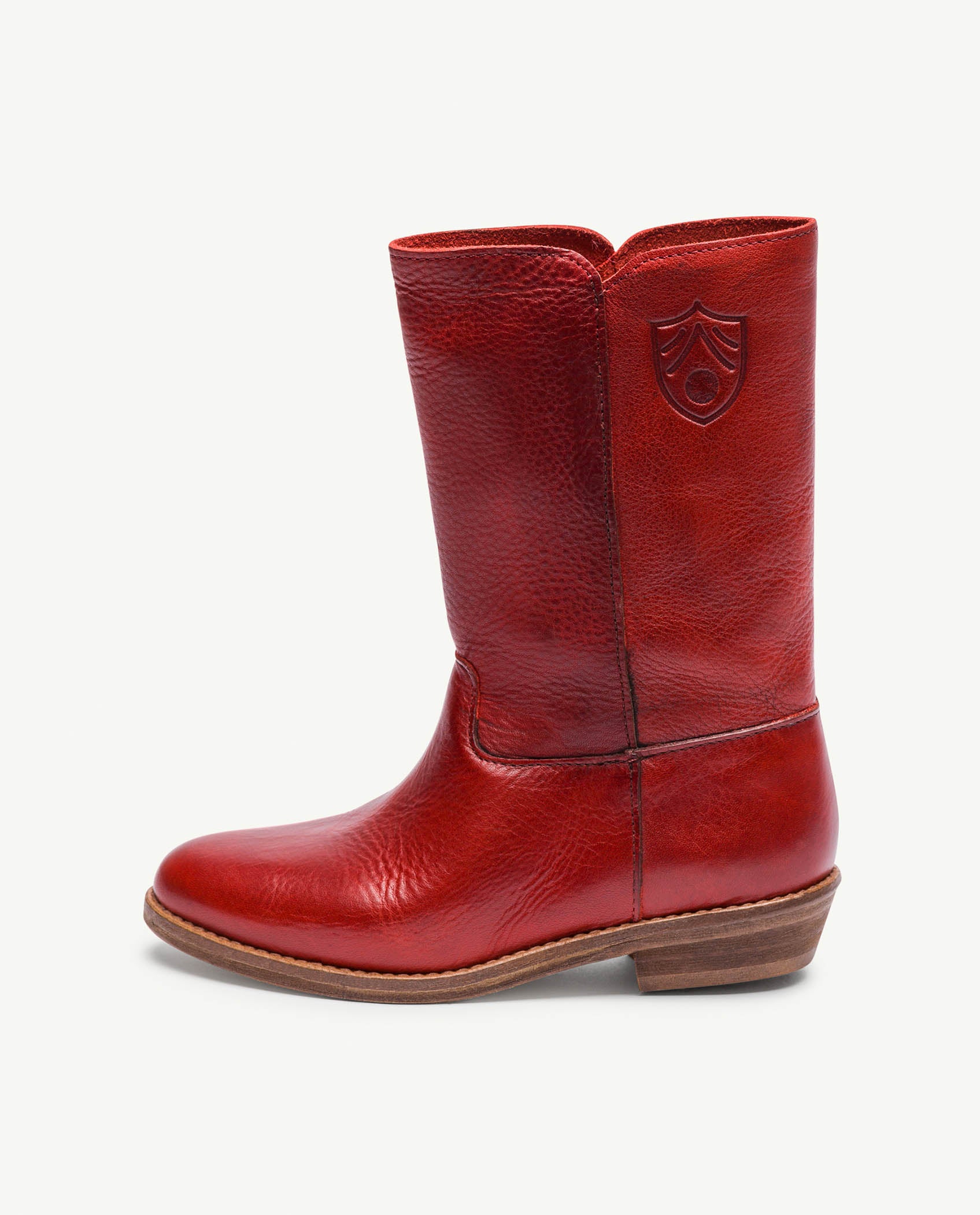 Boys & Girls Red Leather Shoes