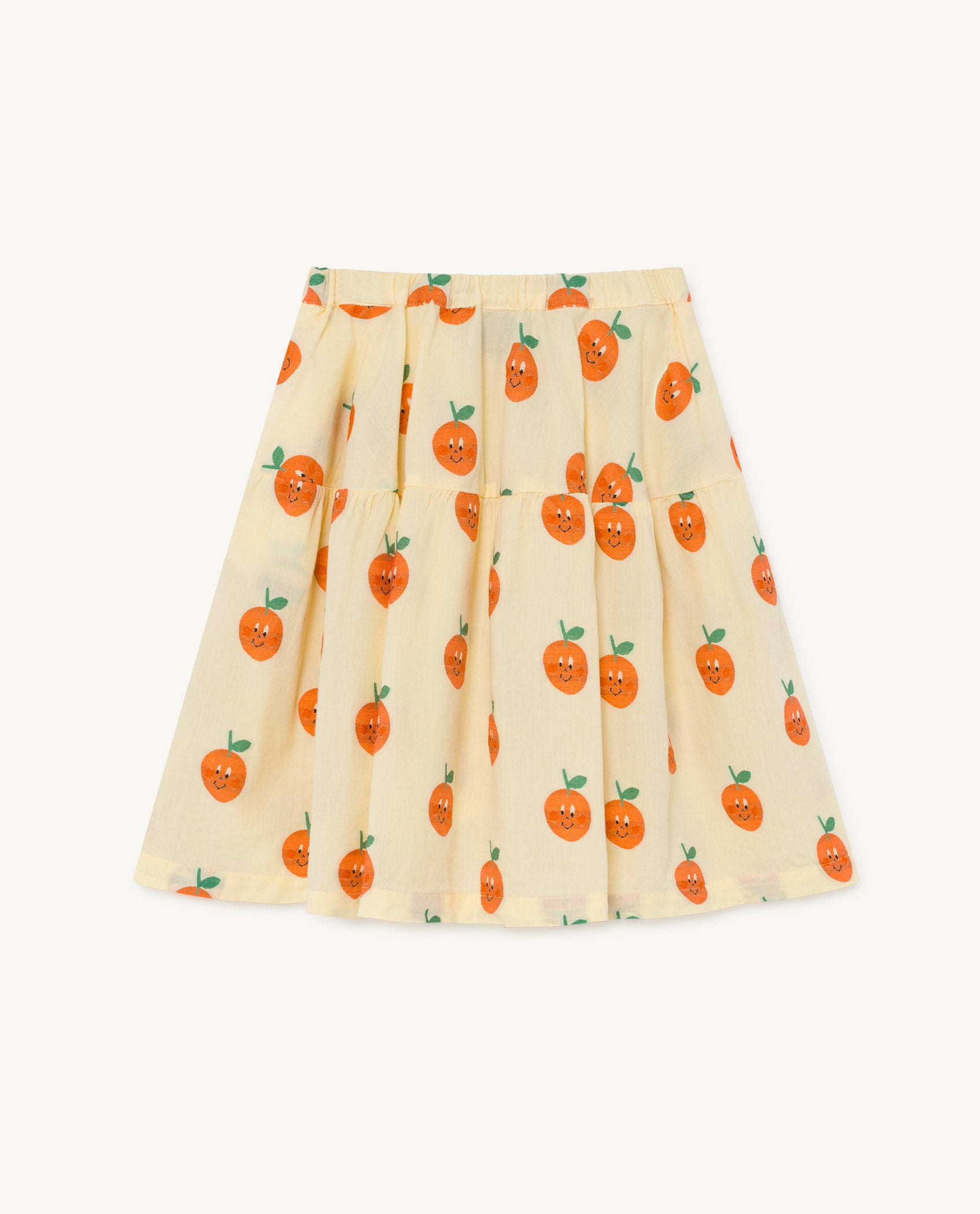Girls Light Yellow Fruit Cotton Skirt
