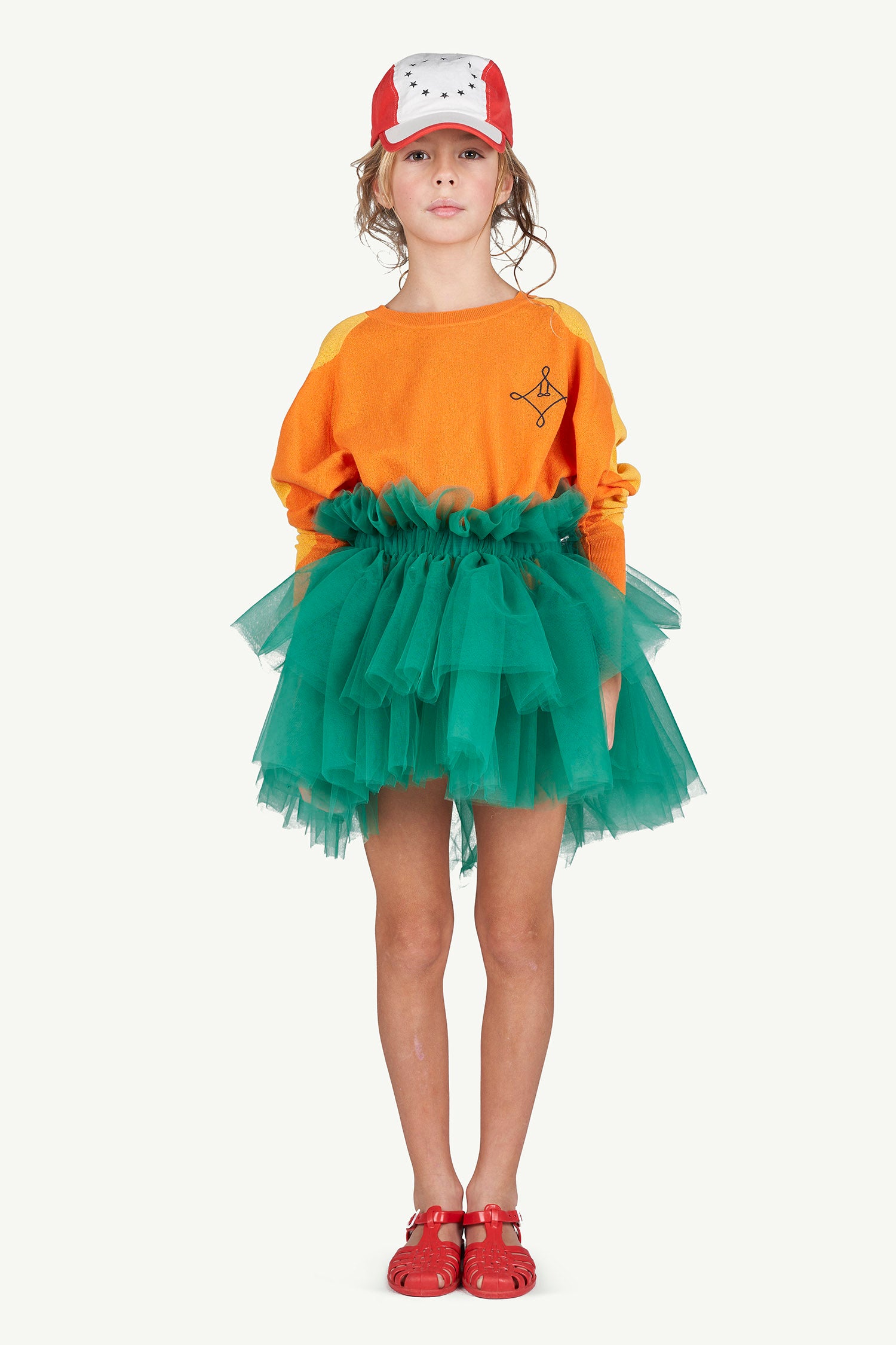 Girls Green Tulle Skirt