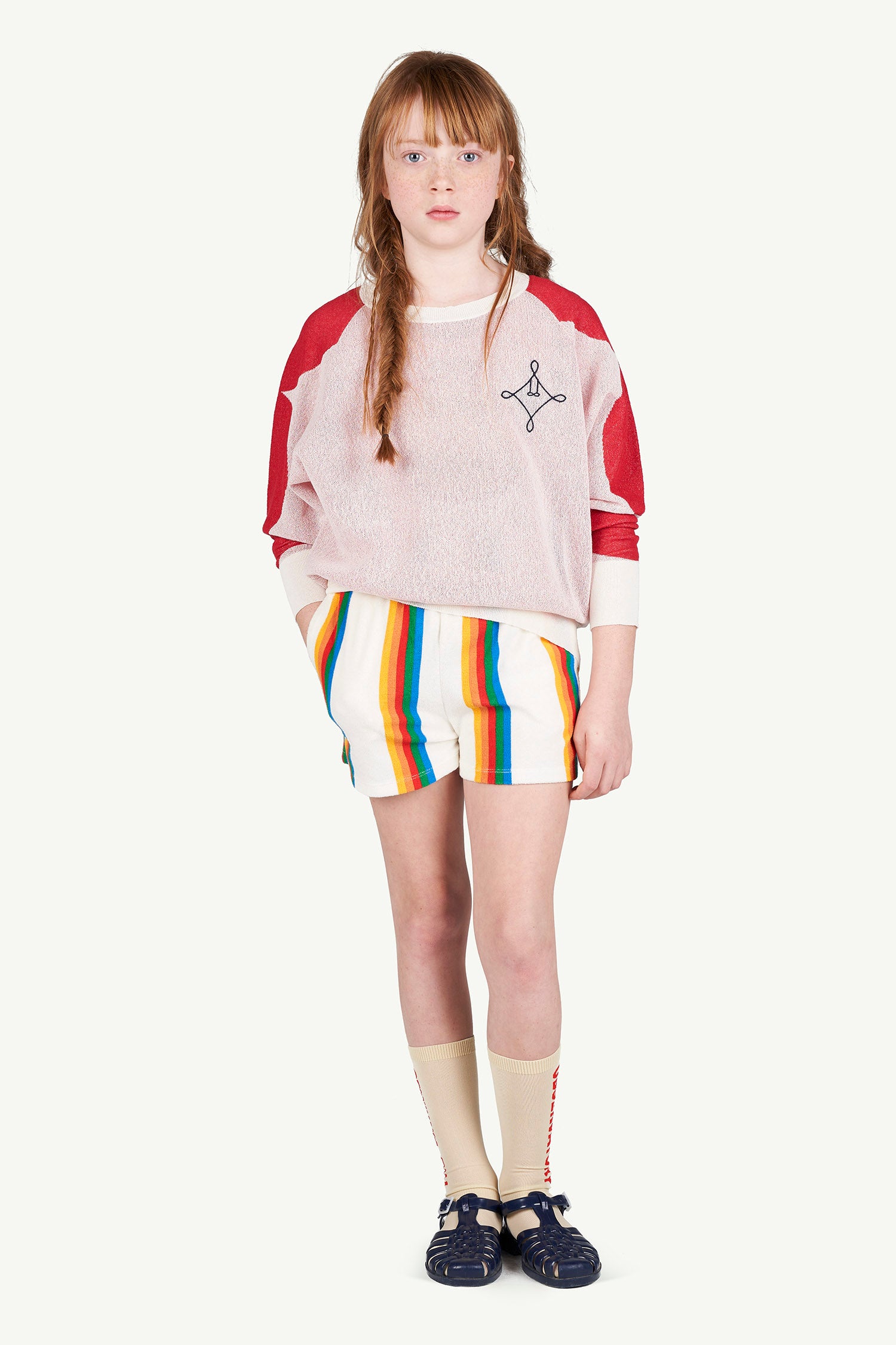 Girls Beige Logo Socks
