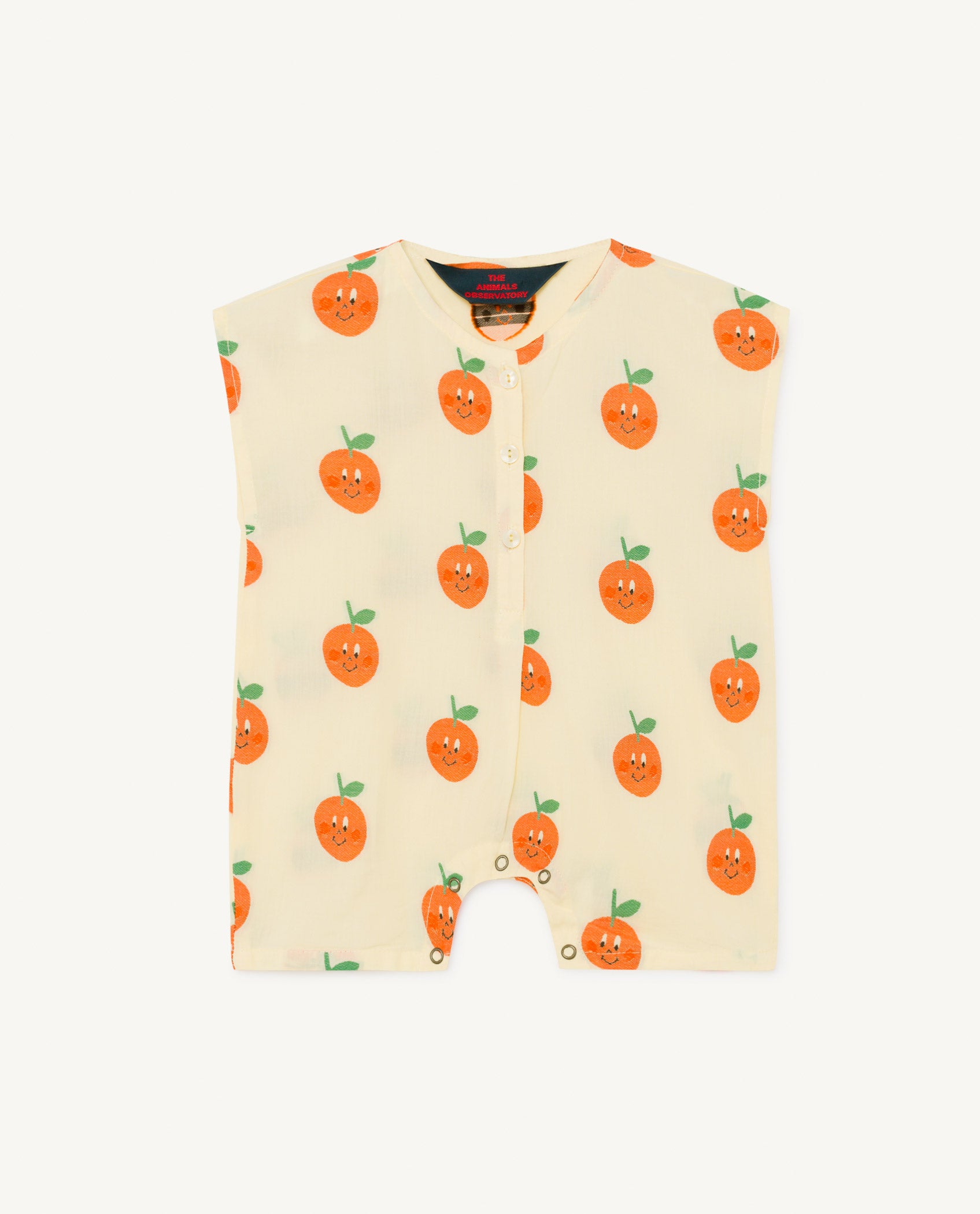 Baby Girls Light Yellow Fruit Cotton Babysuit