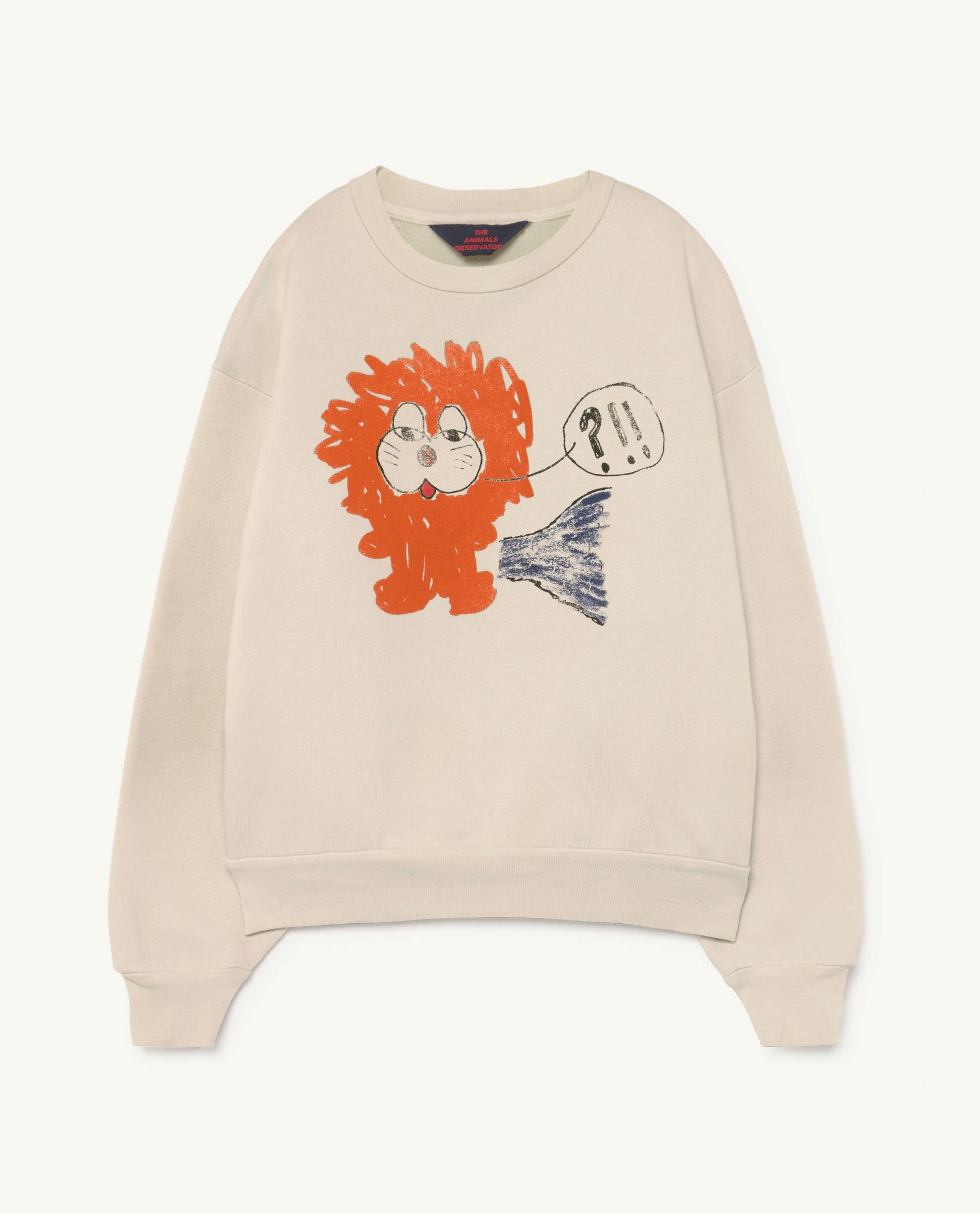Boys & Girls White Lion Print Cotton Sweatshirt