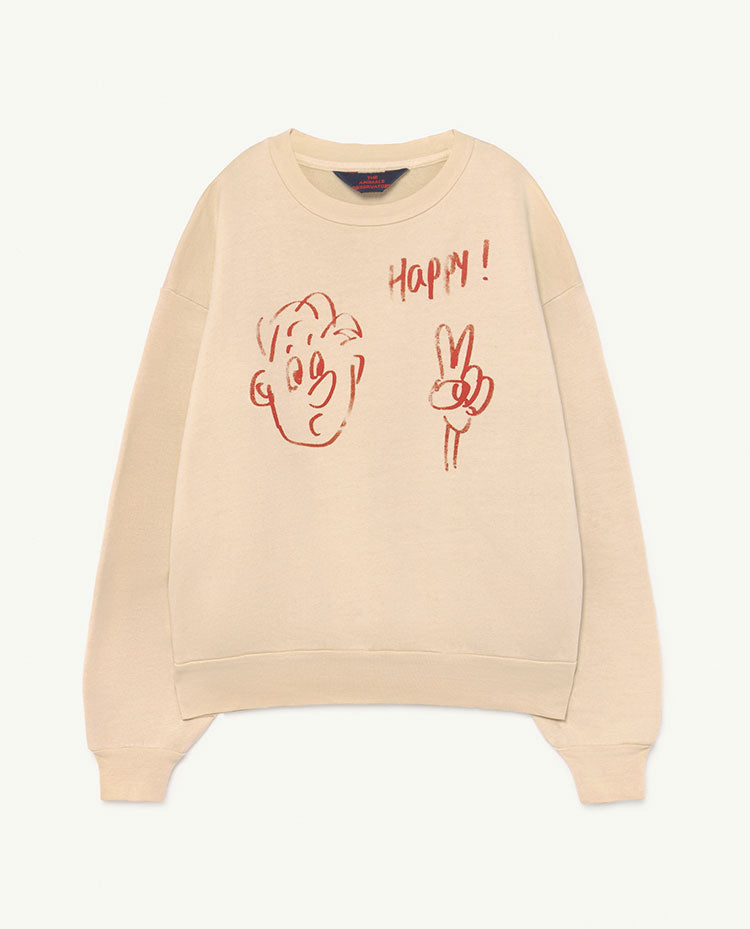 Boys & Girls Pink Happy Print Cotton Sweatshirt