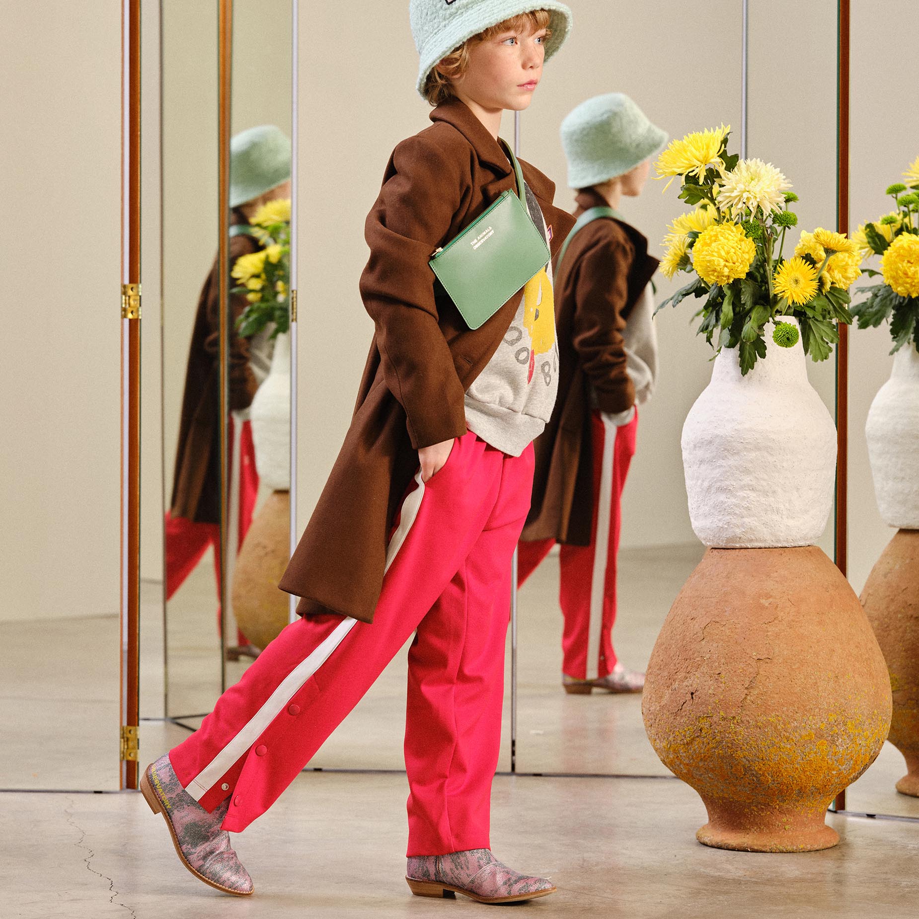 Boys & Girls Grey Dog Print Cotton Sweatshirt