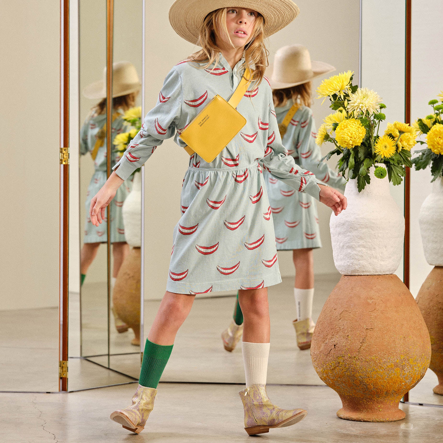 Boys & Girls Soft Green Logo Socks