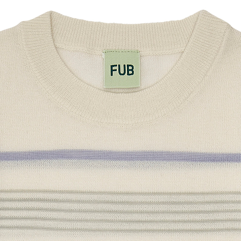 Boys & Girls White Stripes Wool Sweater