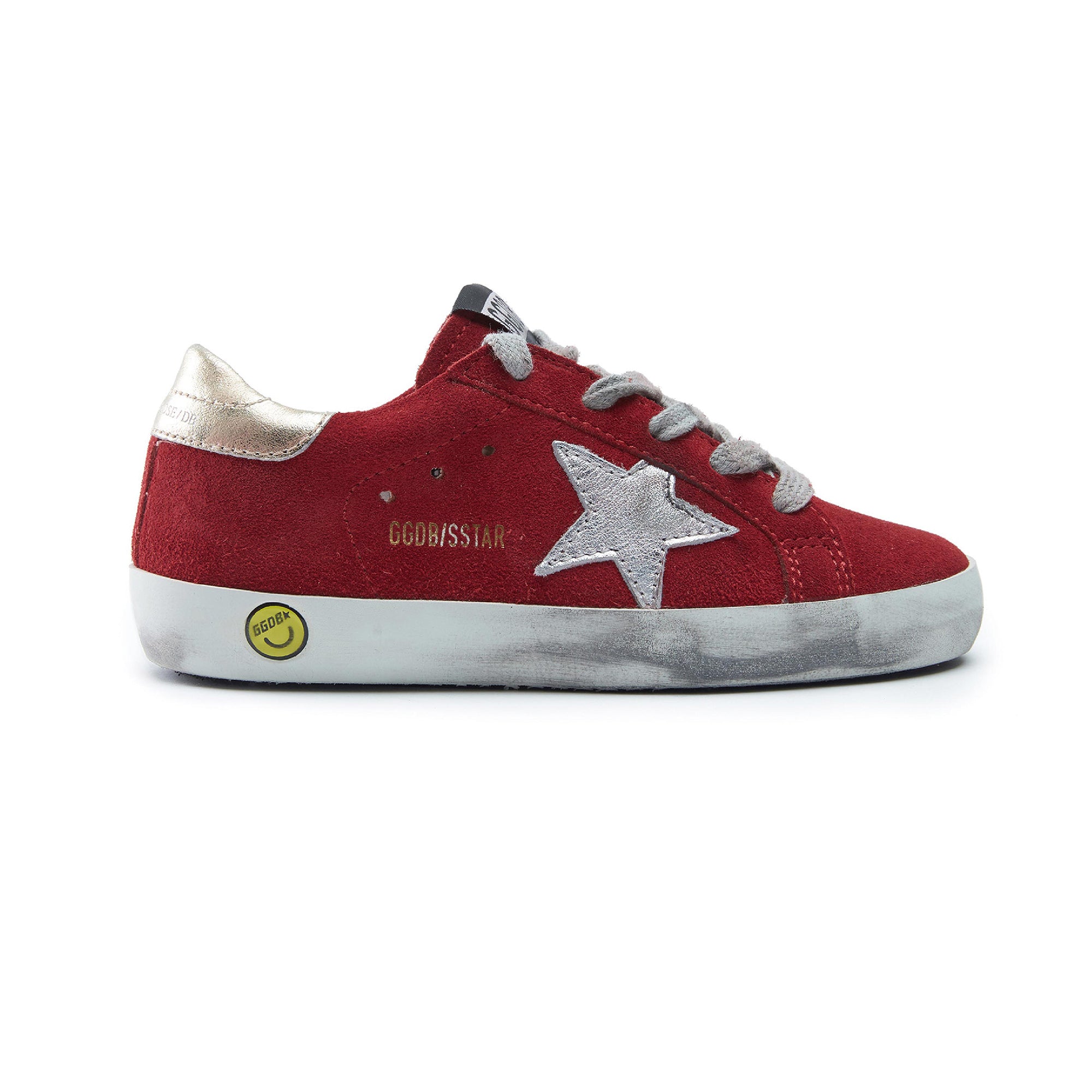 Chaussures en cuir étoile rouge et argent pour bébés garçons et bébés filles