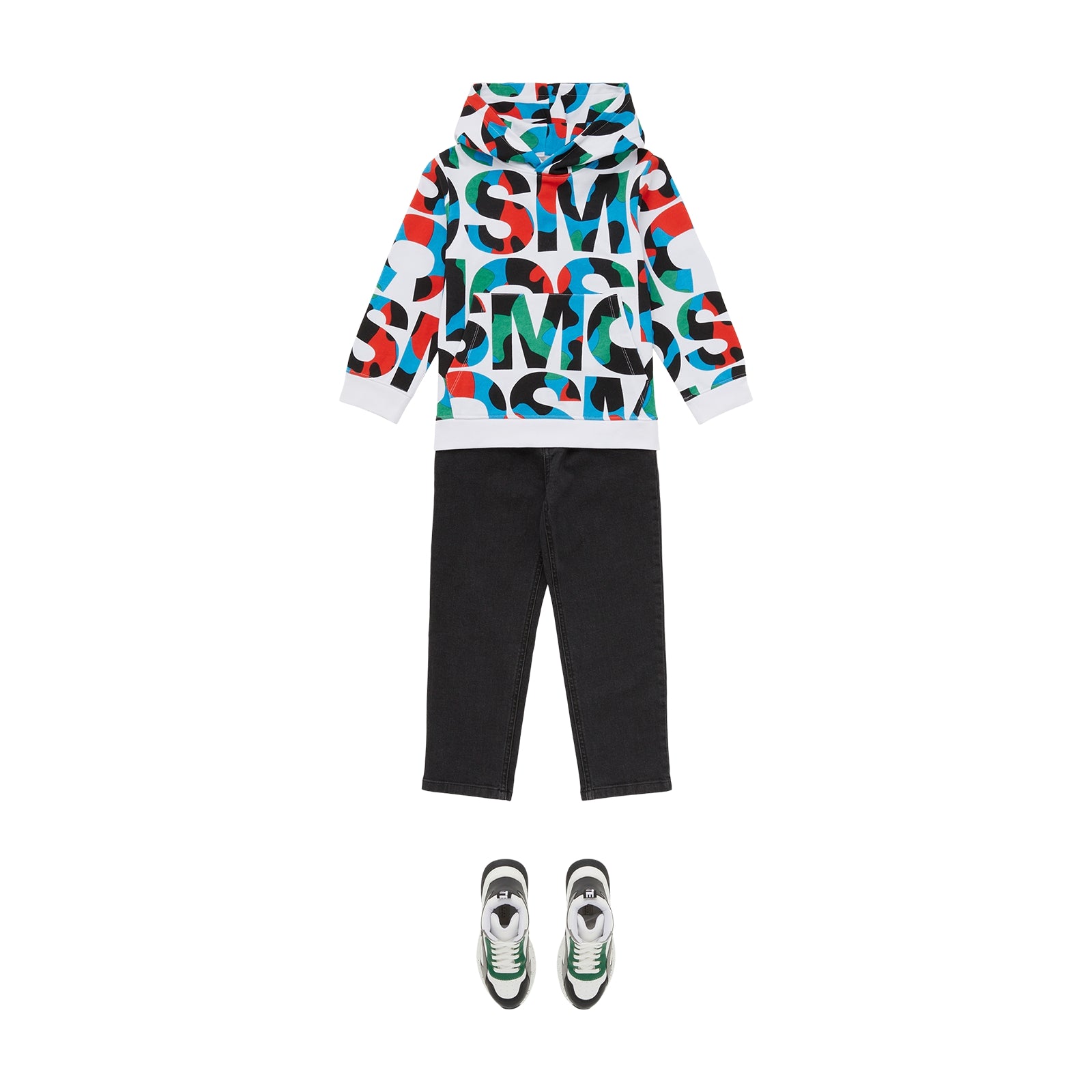Boys & Girls Multicolor Logo Hooded Sweatshirt