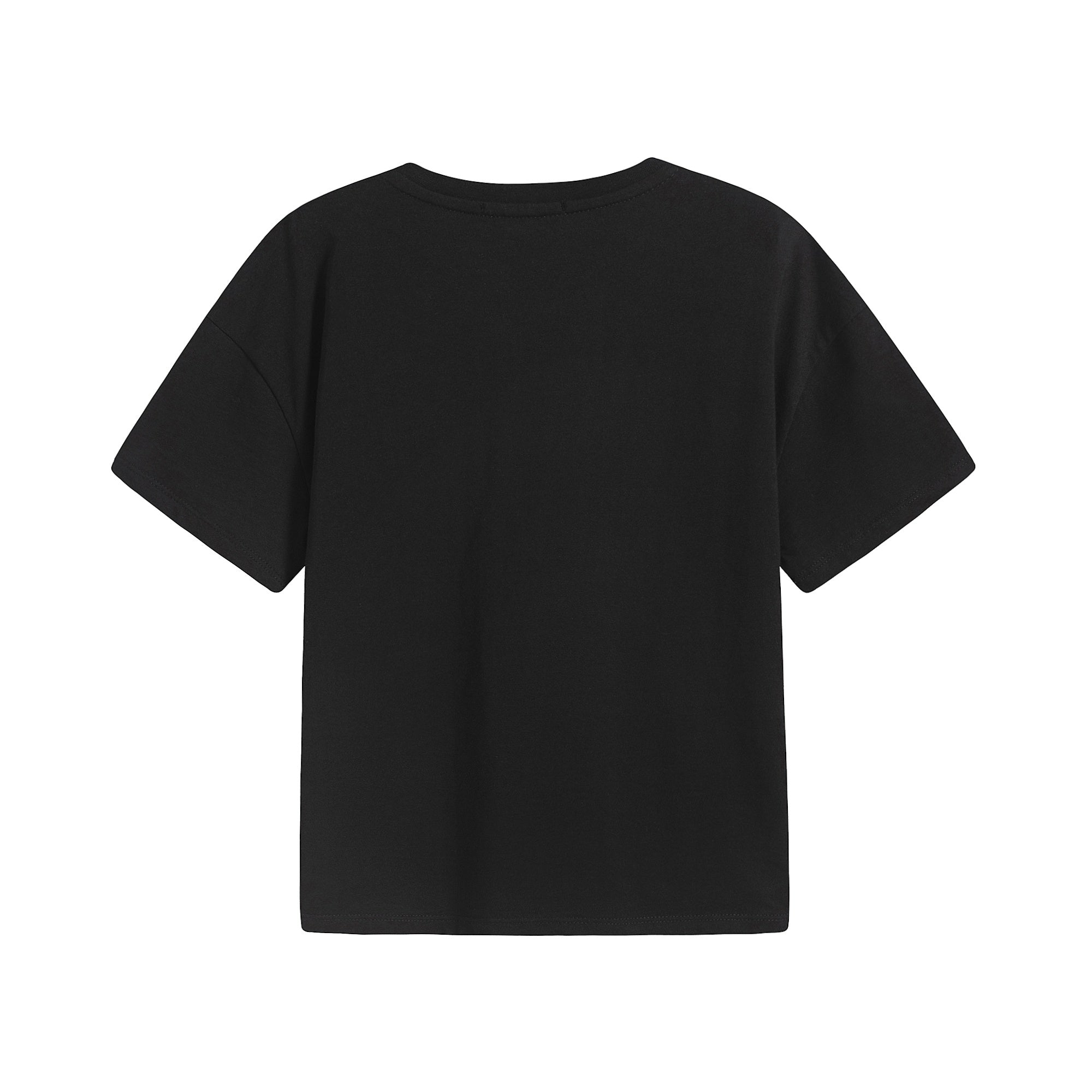 Girls Black Logo Cotton T-Shirt