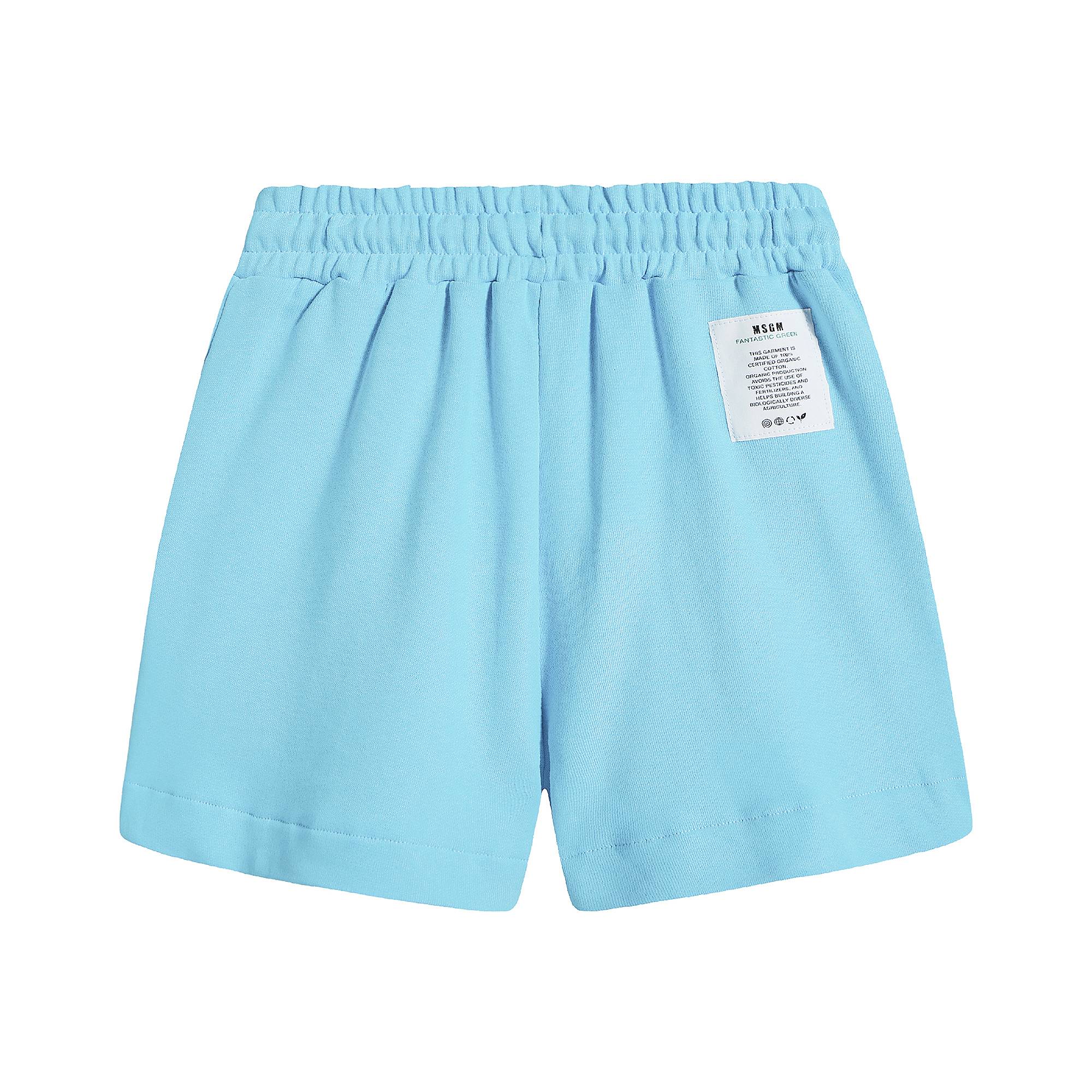 Girls Blue Logo Organic Fleece Shorts