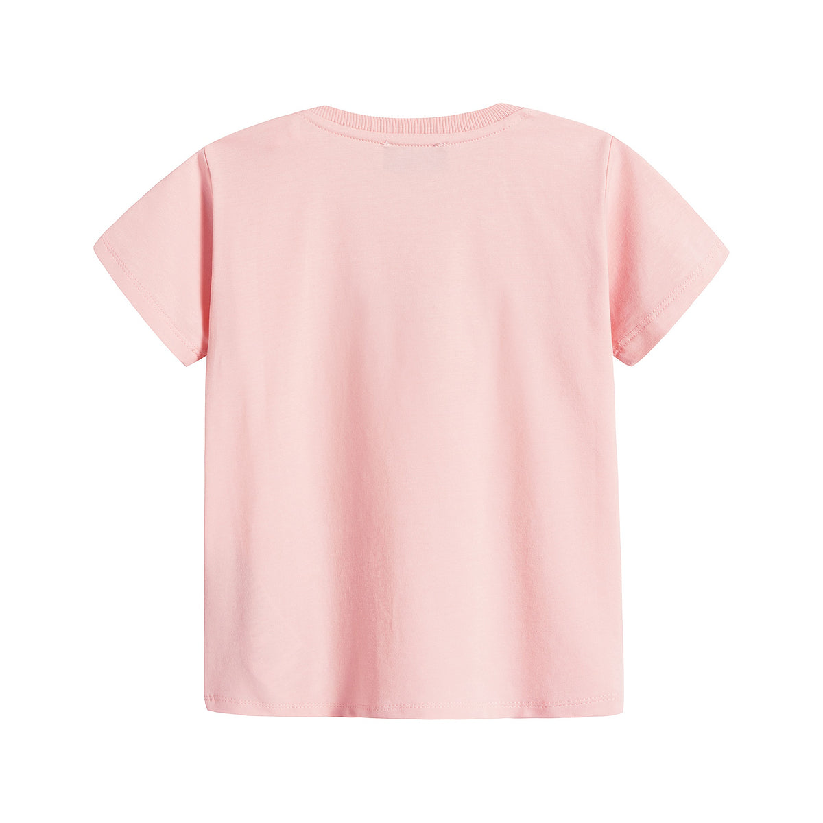 T-shirt en coton rose à logo pour bébés garçons et filles