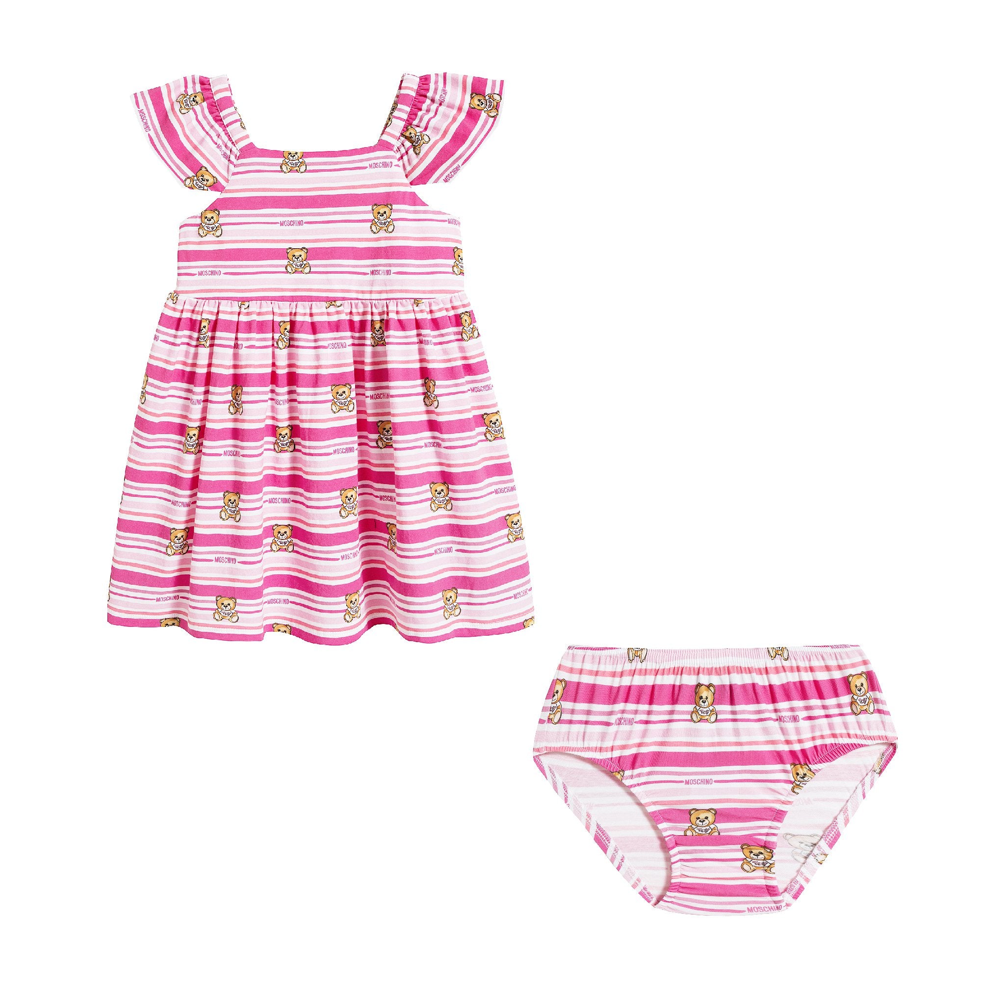 Baby Girls Pink Stripe Dress Suit