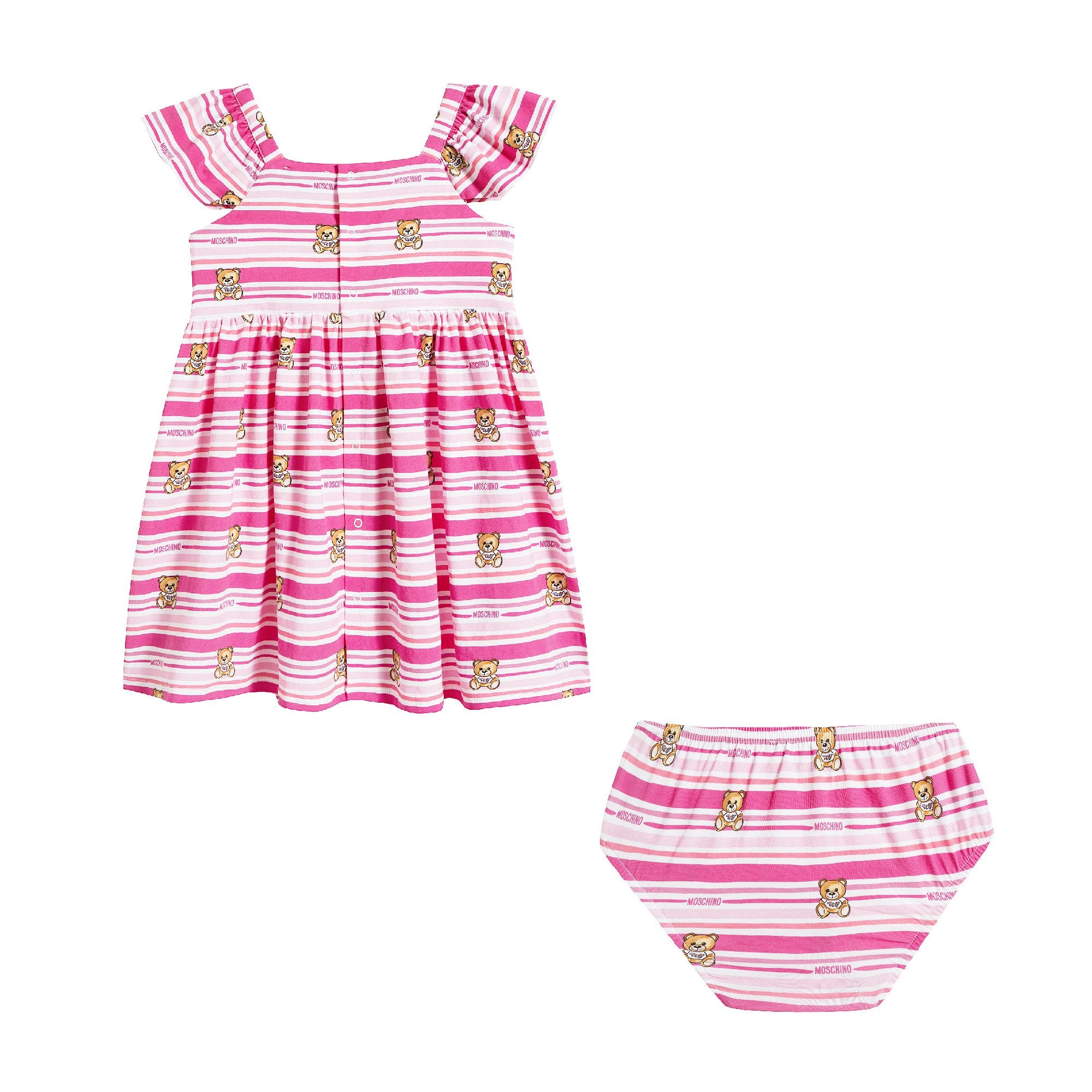 Baby Girls Pink Stripe Dress Suit