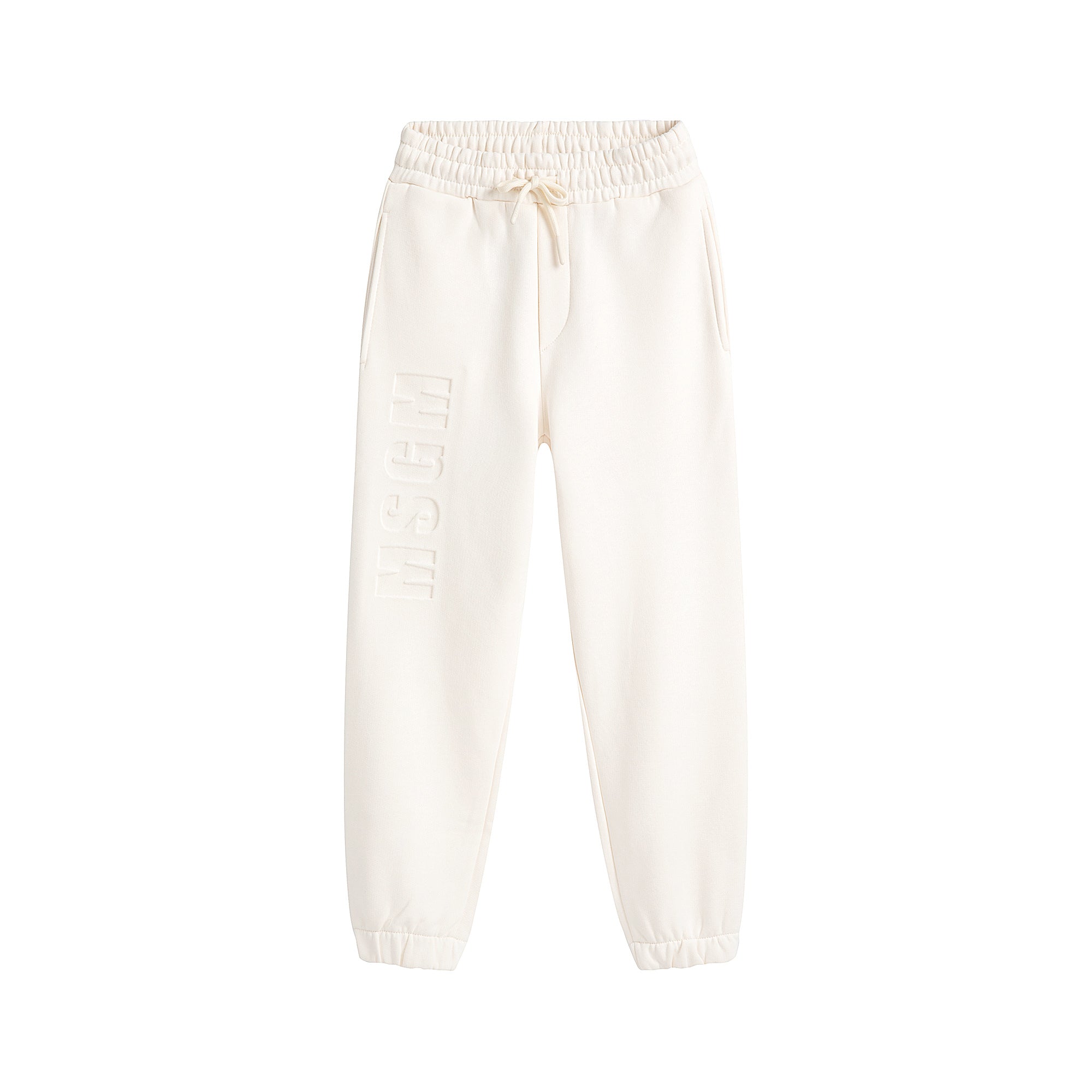 Boys & Girls White Logo Cotton Trousers