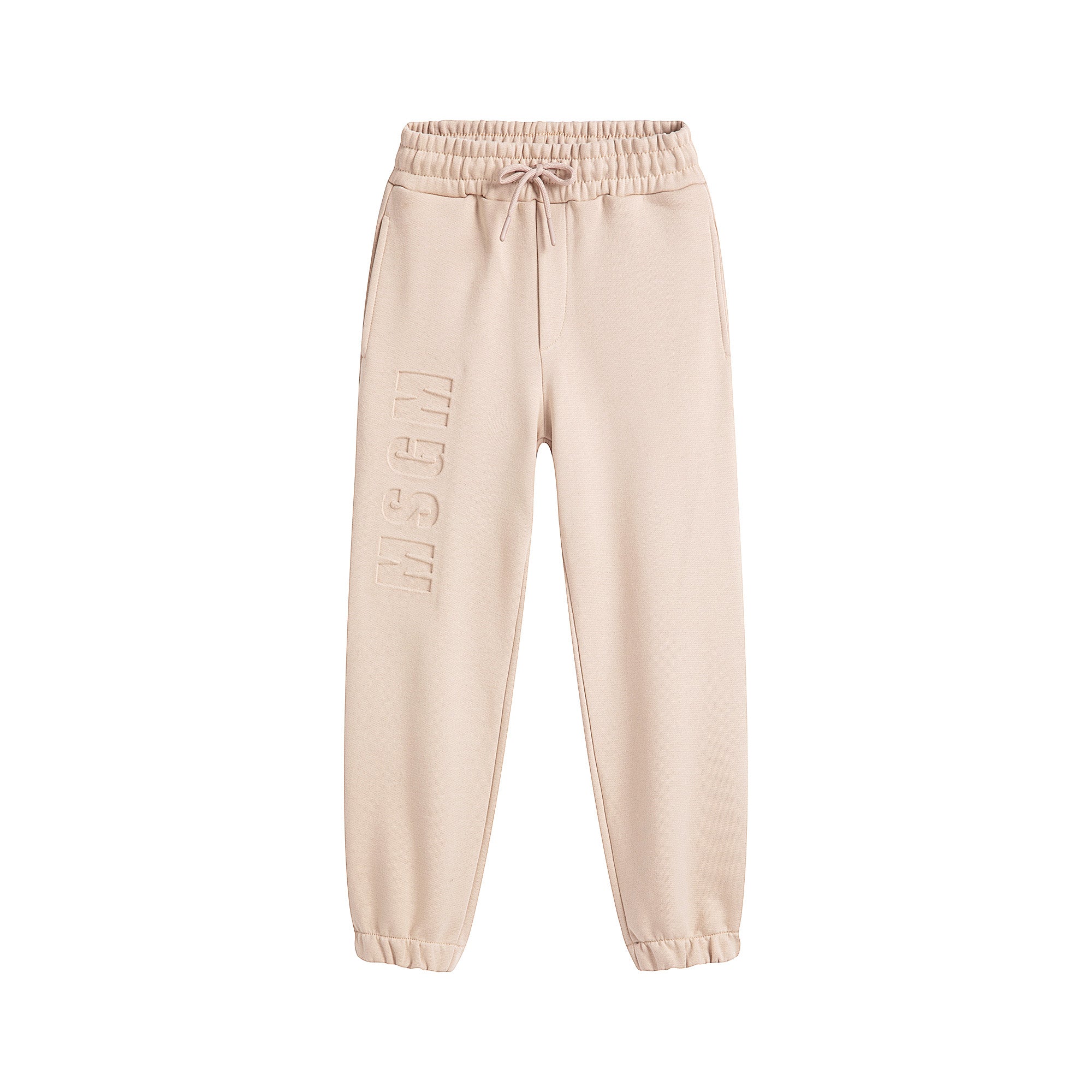 Boys & Girls Beige Logo Cotton Trousers