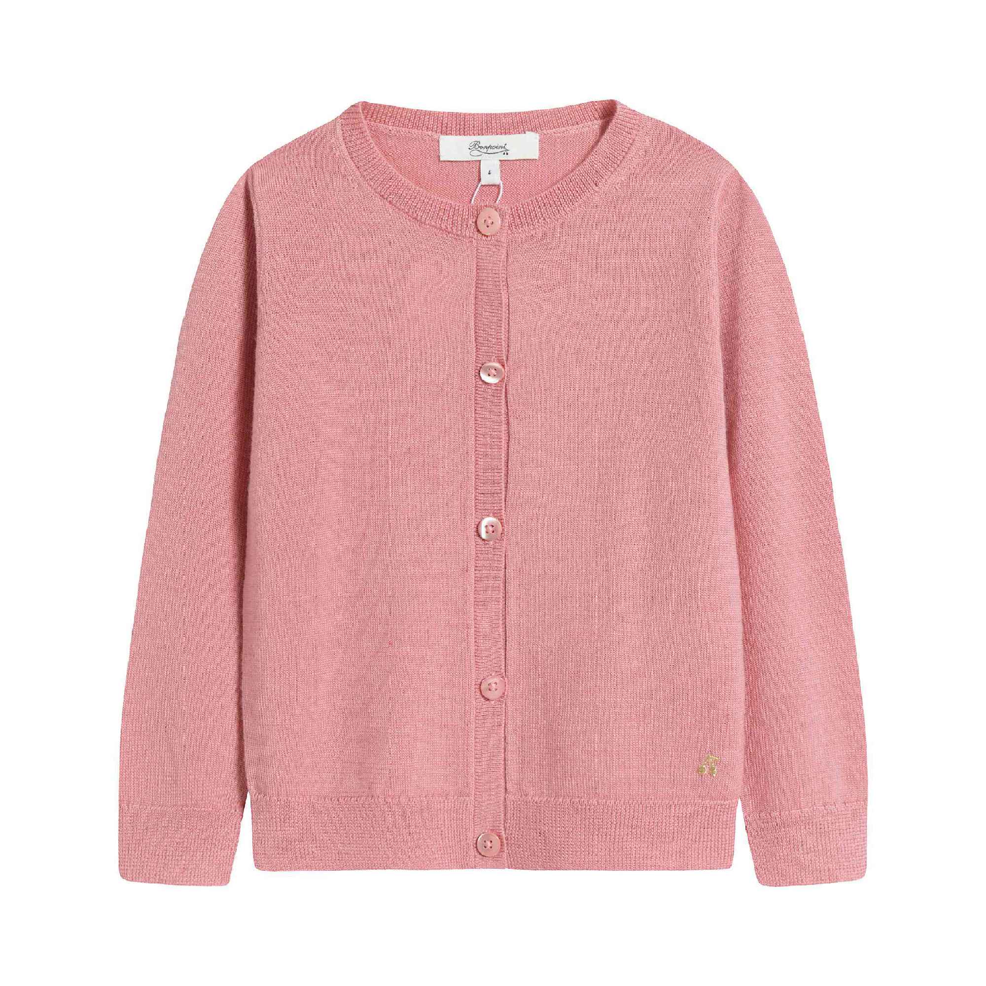 Girls Pink Wool Cardigan