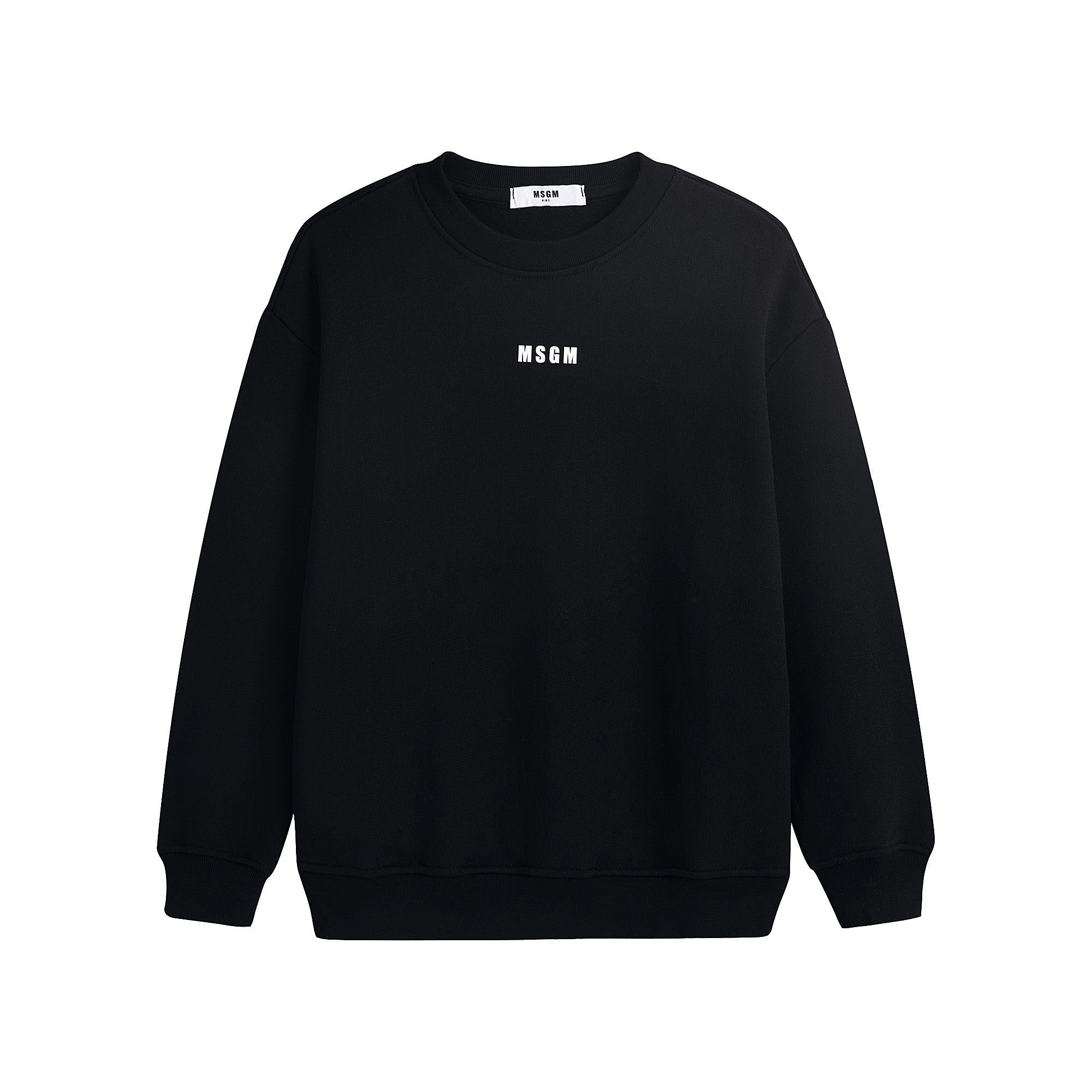 Boys & Girls Black Logo Cotton Sweatshirt