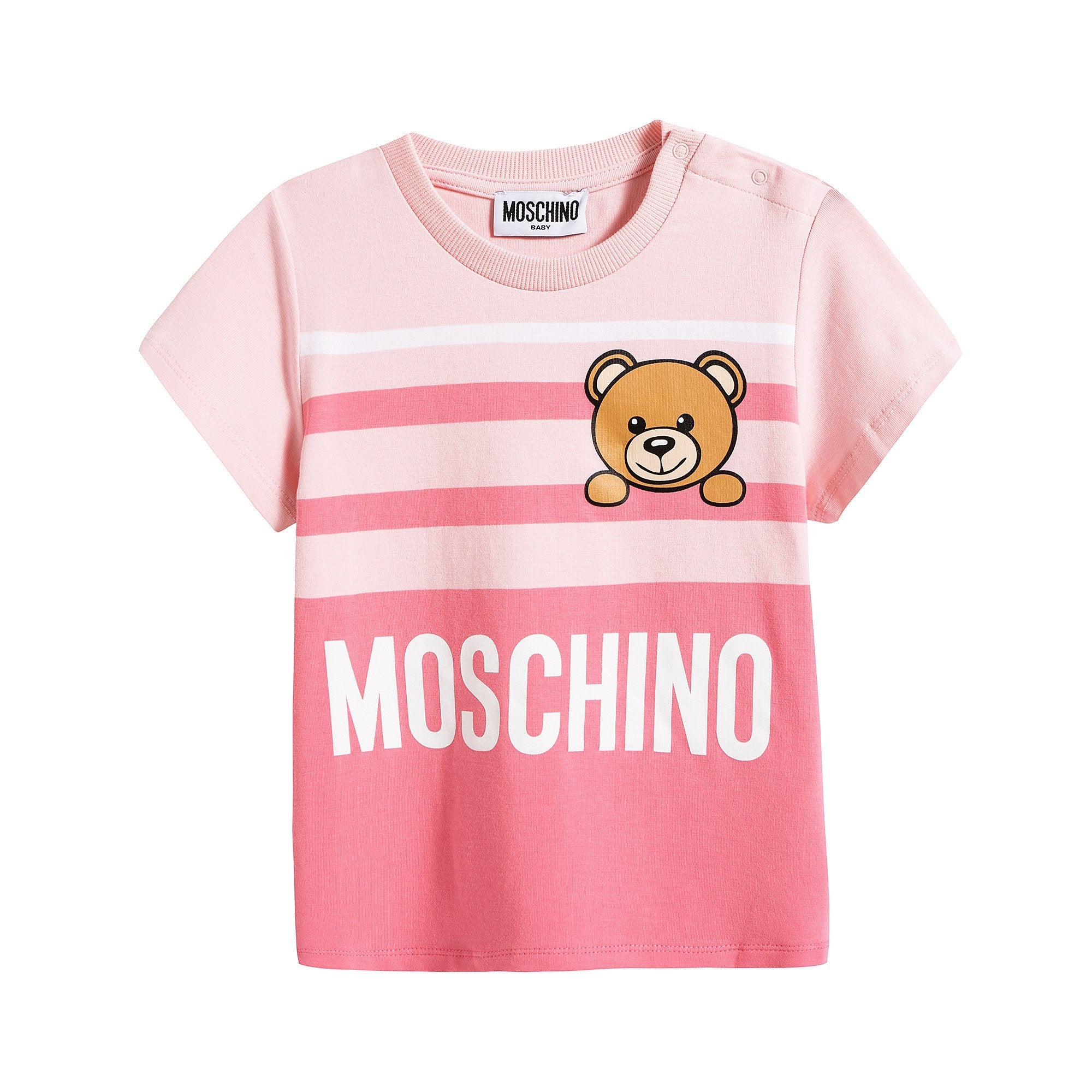 Baby Girls Pink Stripe Cotton T-Shirt