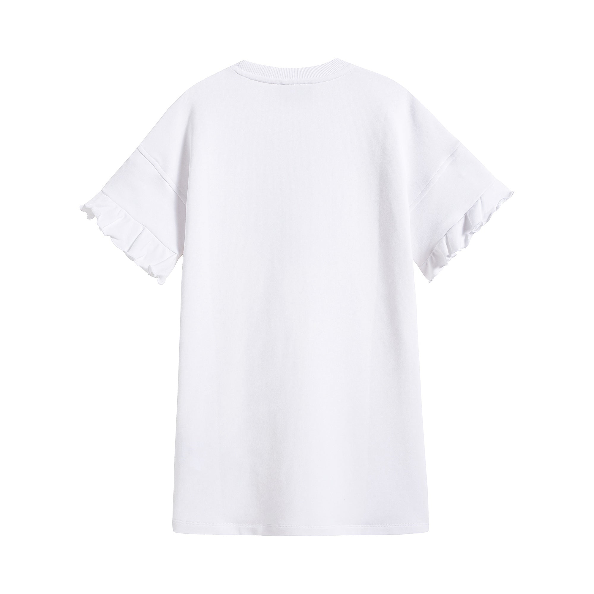 Girls White Logo Cotton Dress