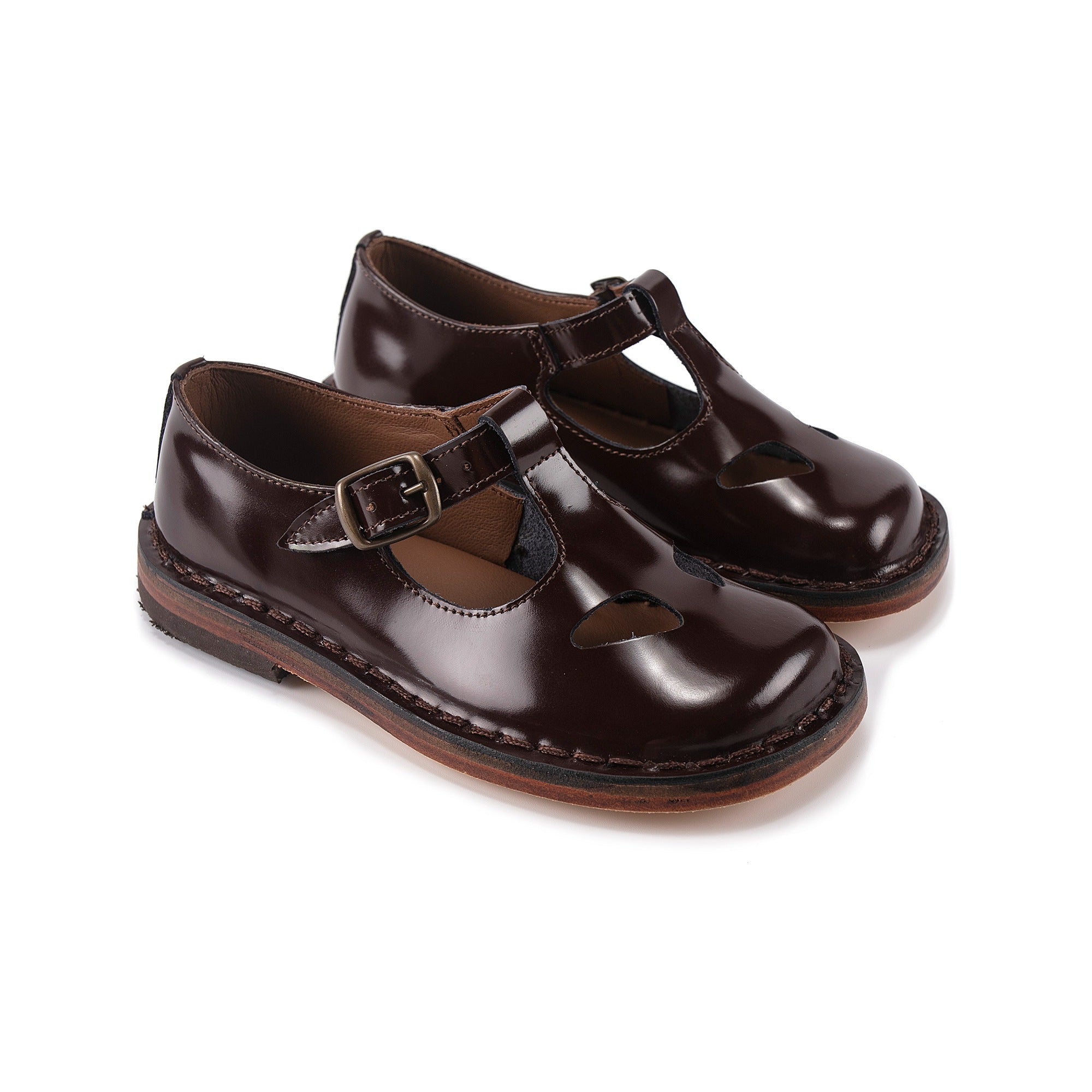 Girls Brown Leather Shoes