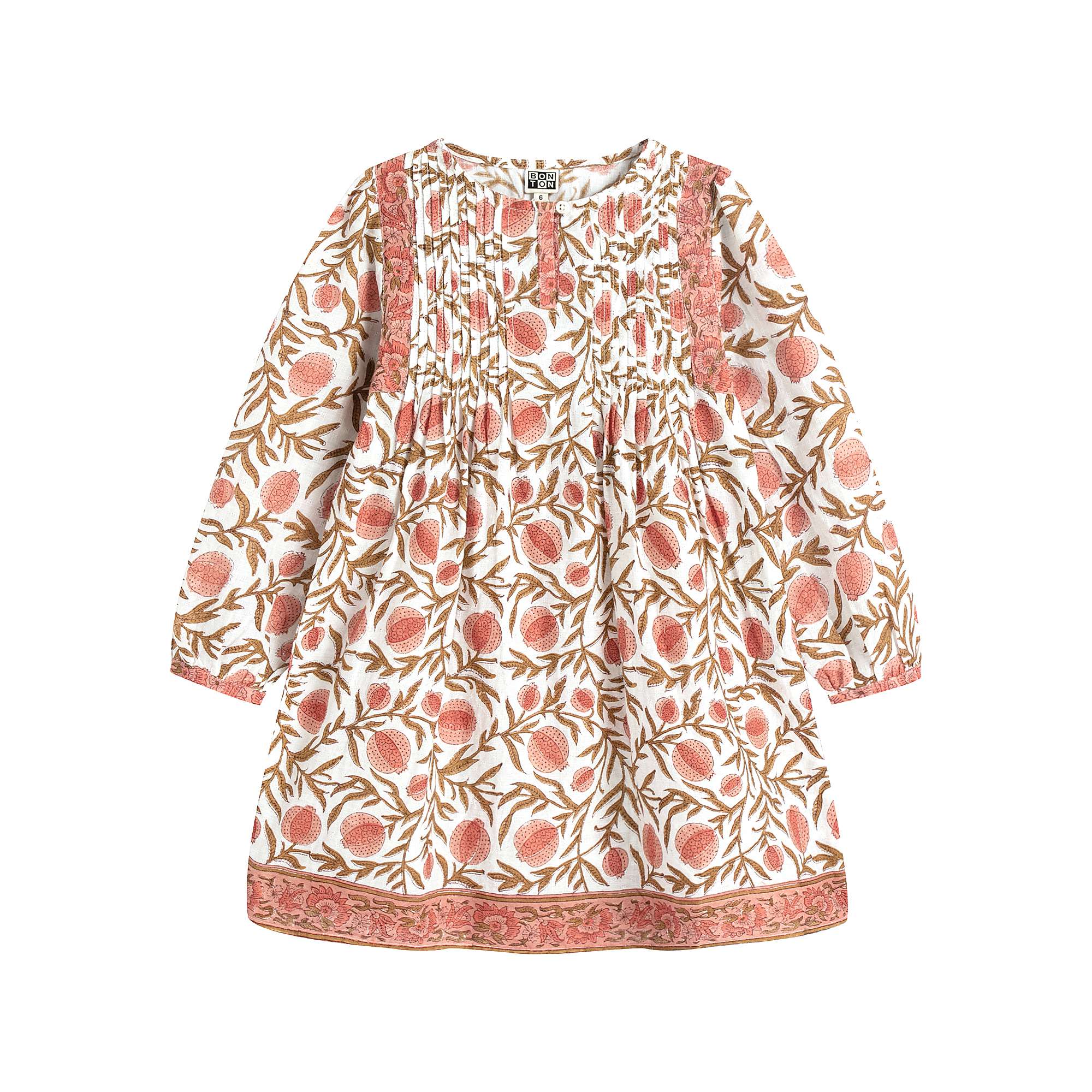 Girls Caramel Printing Cotton Dress